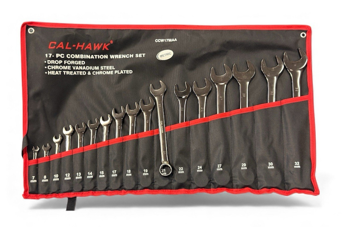 17PC COMBINATION WRENCH SET METRIC CR-V FROM 7mm – 32mm W/ POUCH