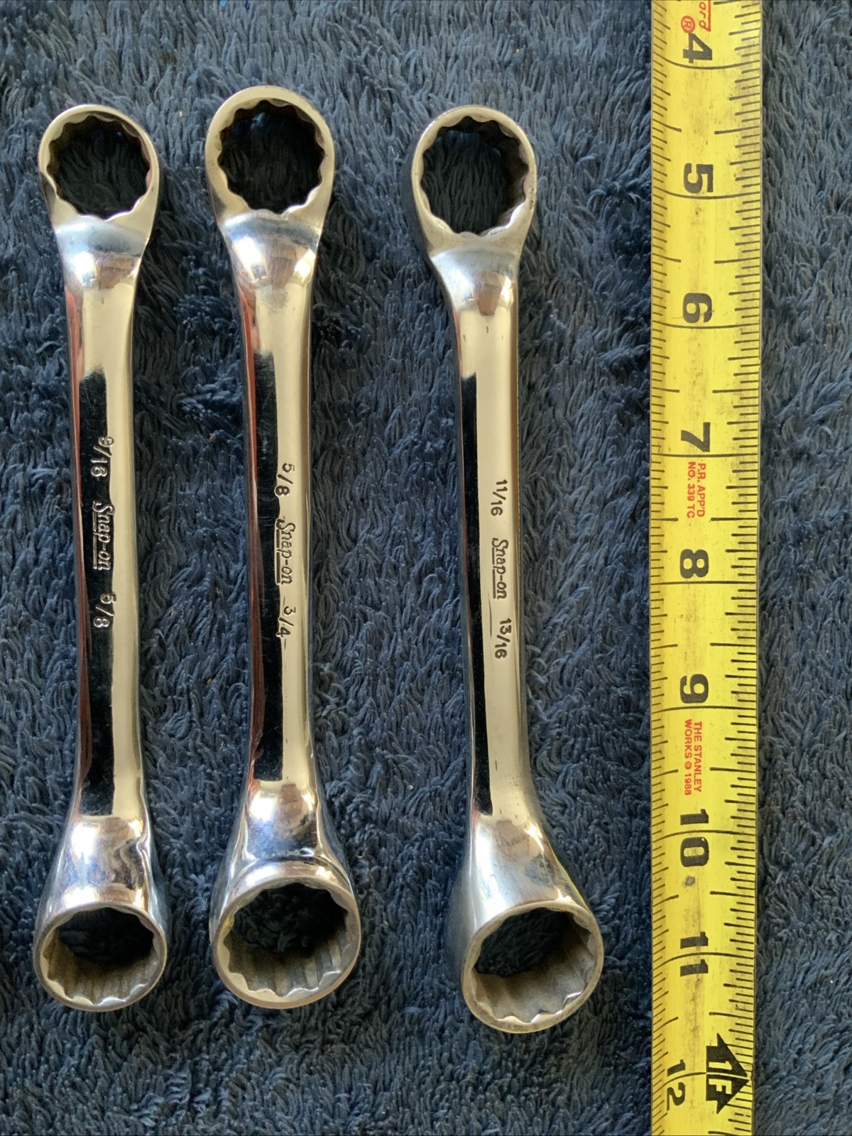 Snap On 5pc 10 Degree Offset Box End Wrench Set…Sae….pics For Sizes……aaa