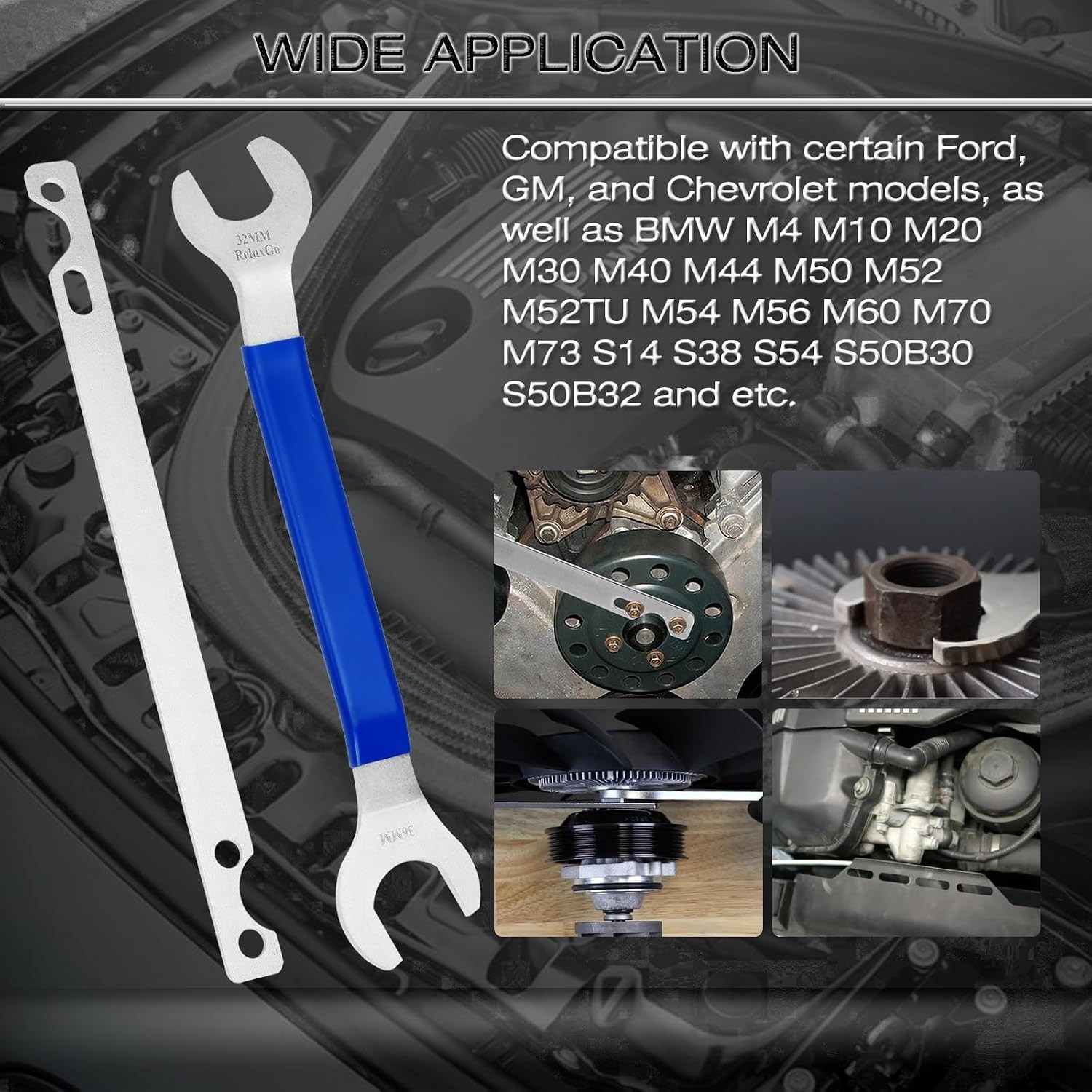 Professional 2-Piece Fan Clutch Wrench Set – Ideal for Mechanics & Enthusiasts