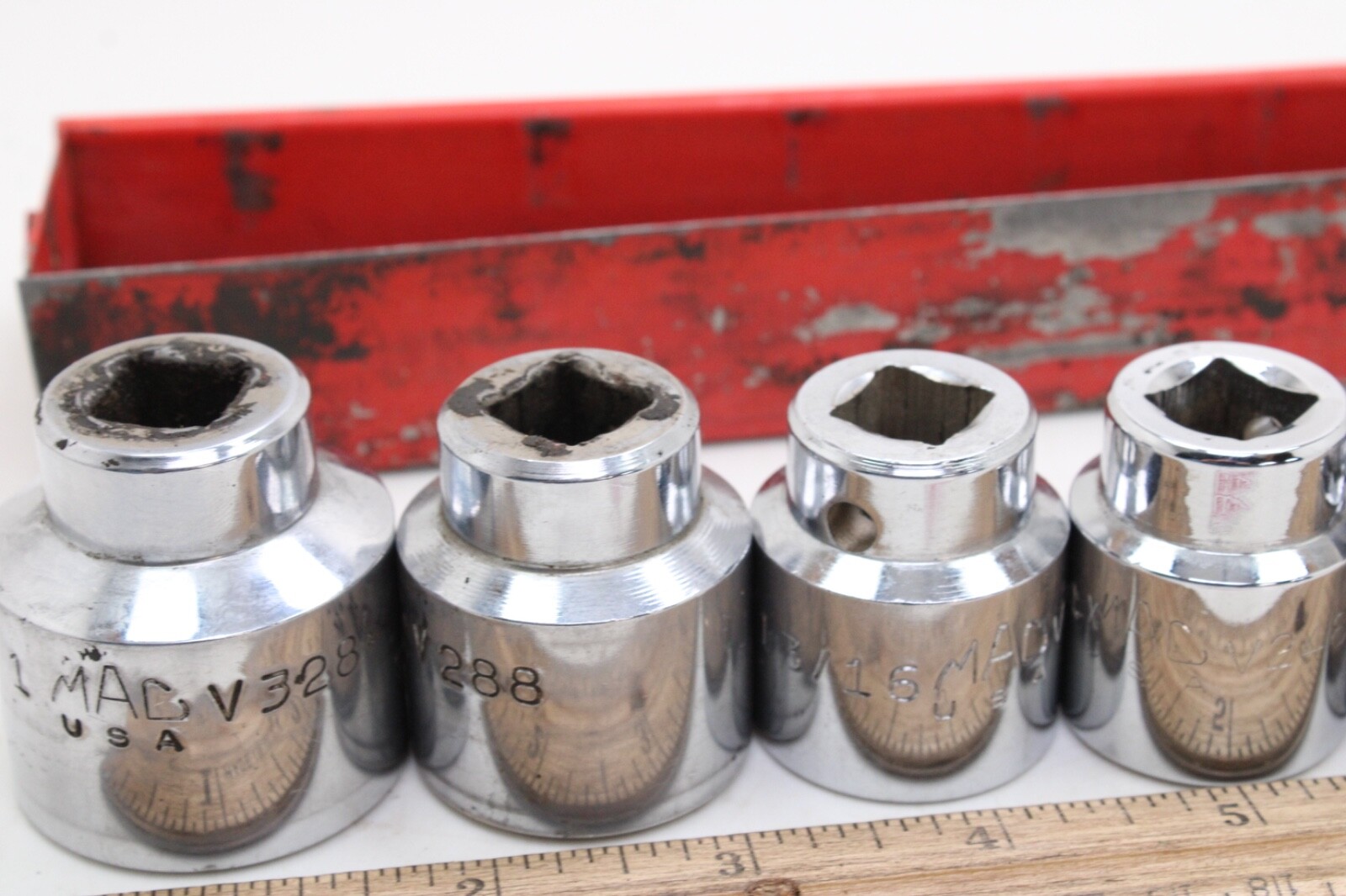 Mac Tools V128-V328 3/8″ – 7/8″ 1″ 1/2 Drive 8 Point SAE Chrome Socket Set
