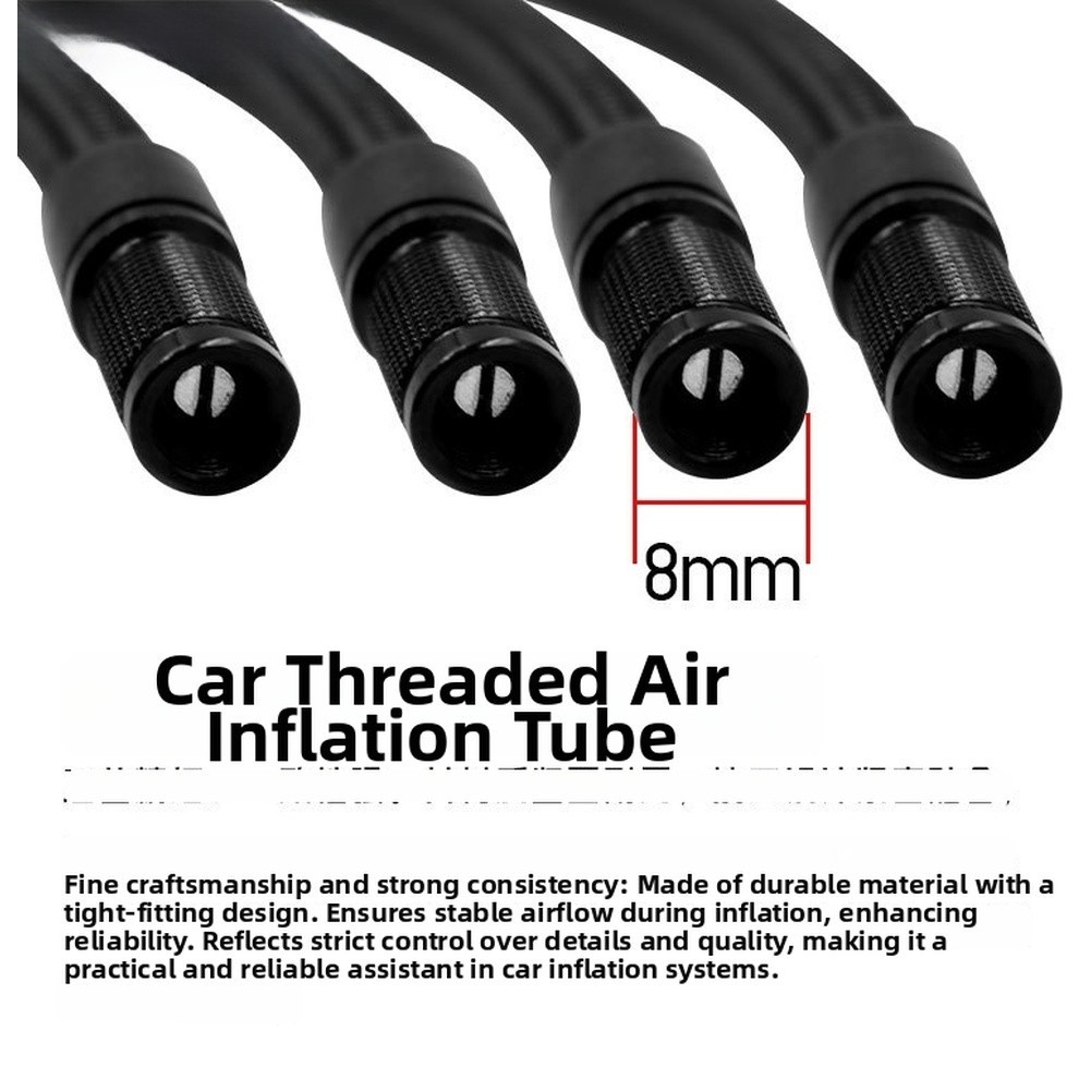 Portable Air Pump Hose with M6 M8 Thread Adapter for Car Tires and More