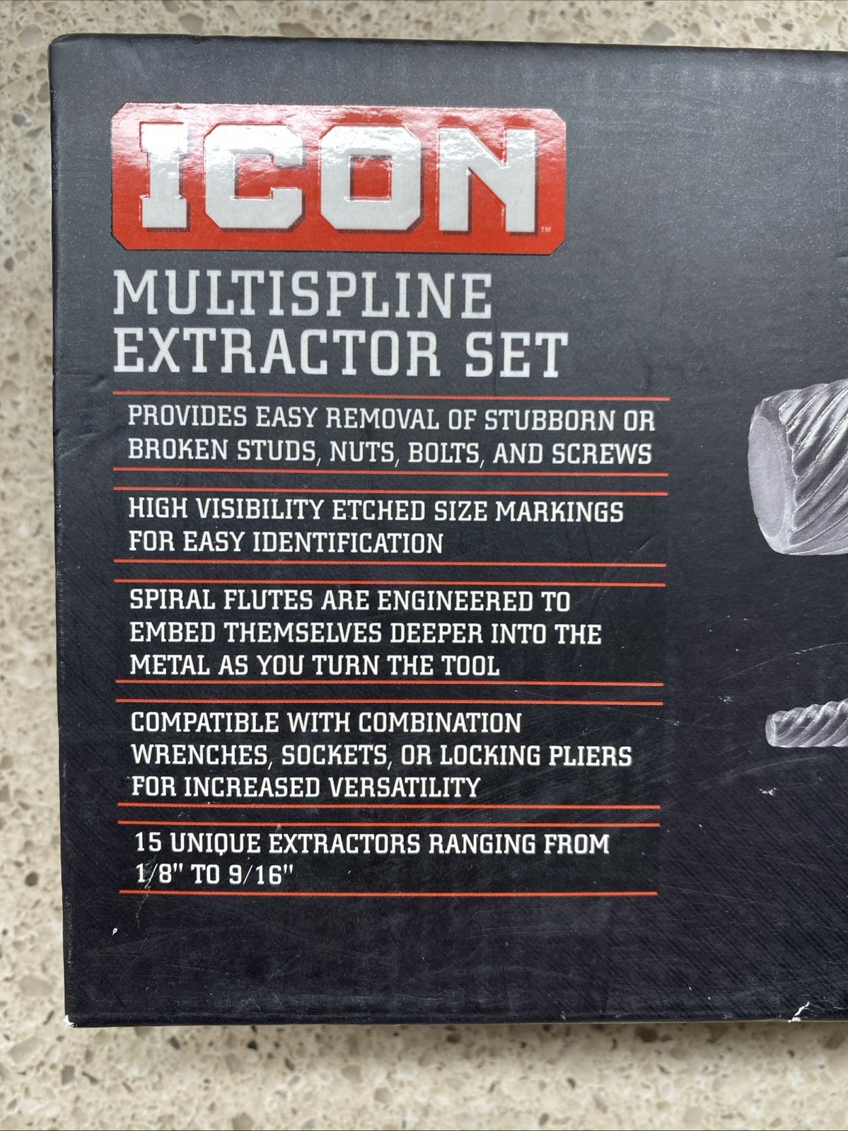 NEW ICON Multispline Screw Extractor Set 15-Piece Professional 59194 XMS-15