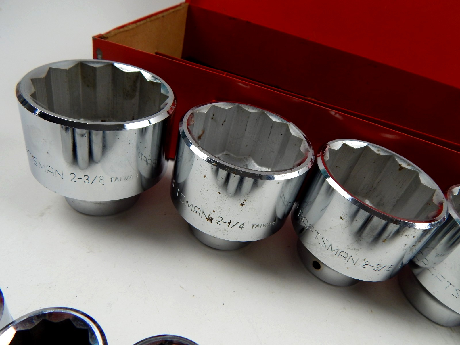 Craftsman Taiwan 3/4” Drive Socket Set 7/8” to 2-3/8” w/ Braker Bar & Case READ