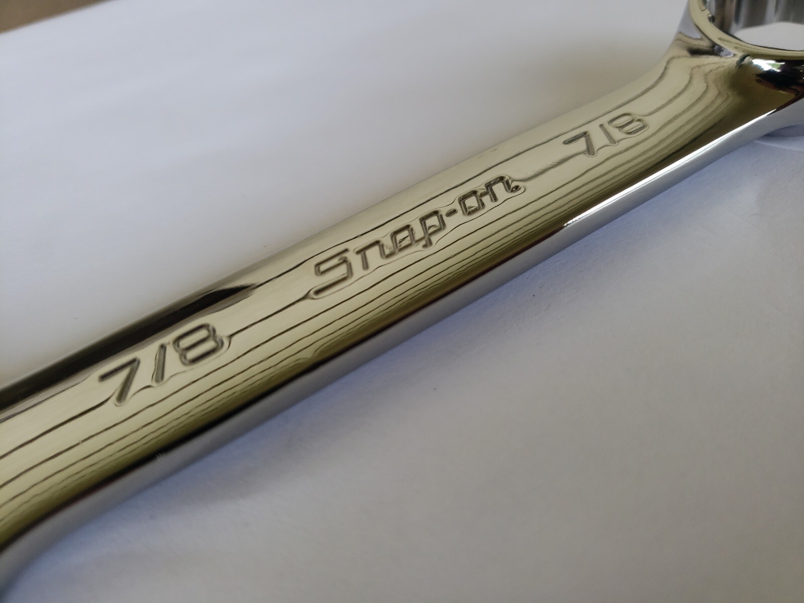 Snap-on Tools USA NEW 7/8″ SAE SHORT Length Chrome 12pt Combo Wrench OEX280B