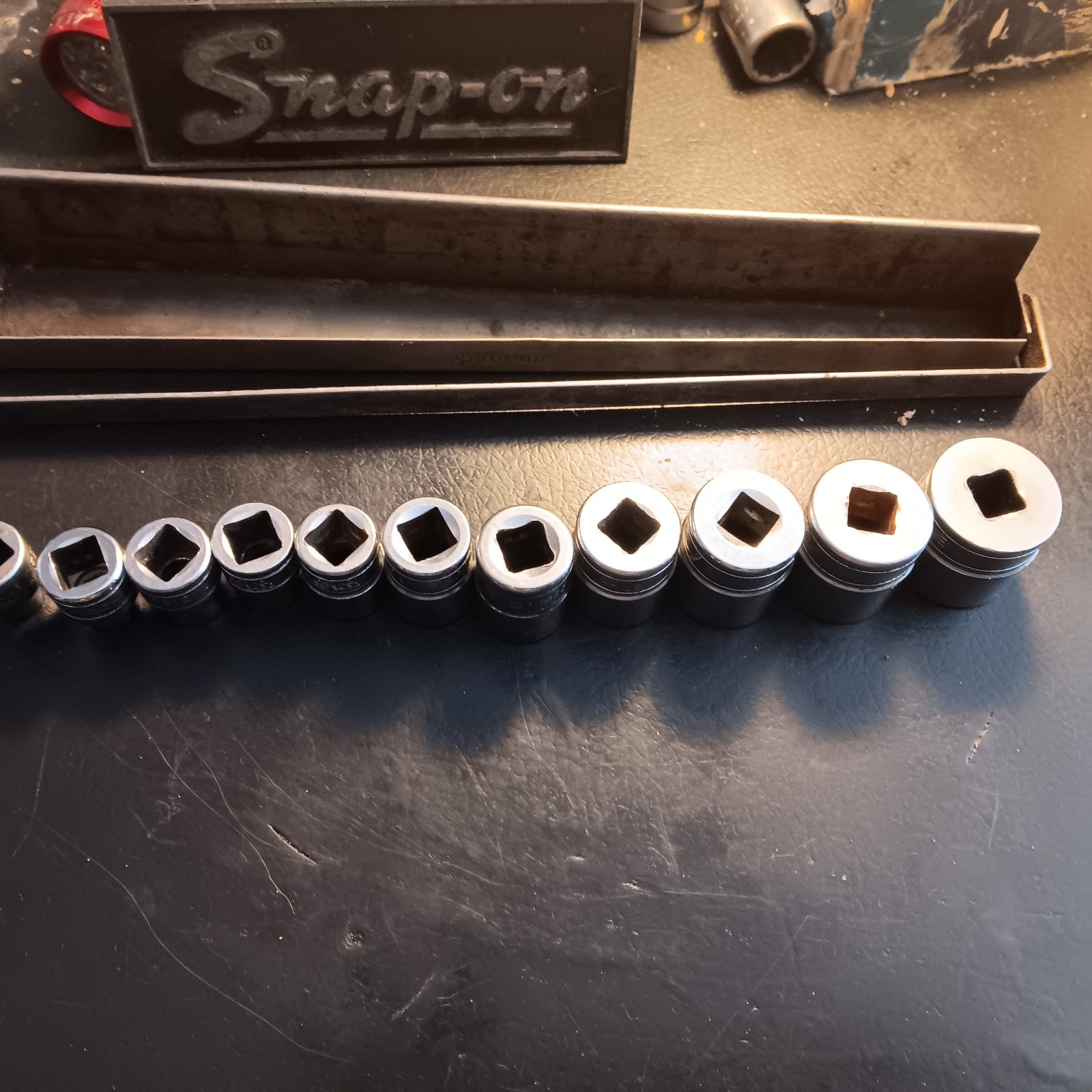 Snap On Shallow 3/8″ Dr Socket Set W/tray 1/4″-7/8″(11pcs) 6pt NICE