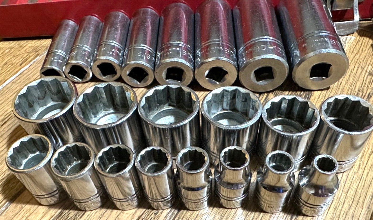 🇺🇸 Williams Tools 3/8 Socket Set General Service Extension Breaker Bar Lot Box