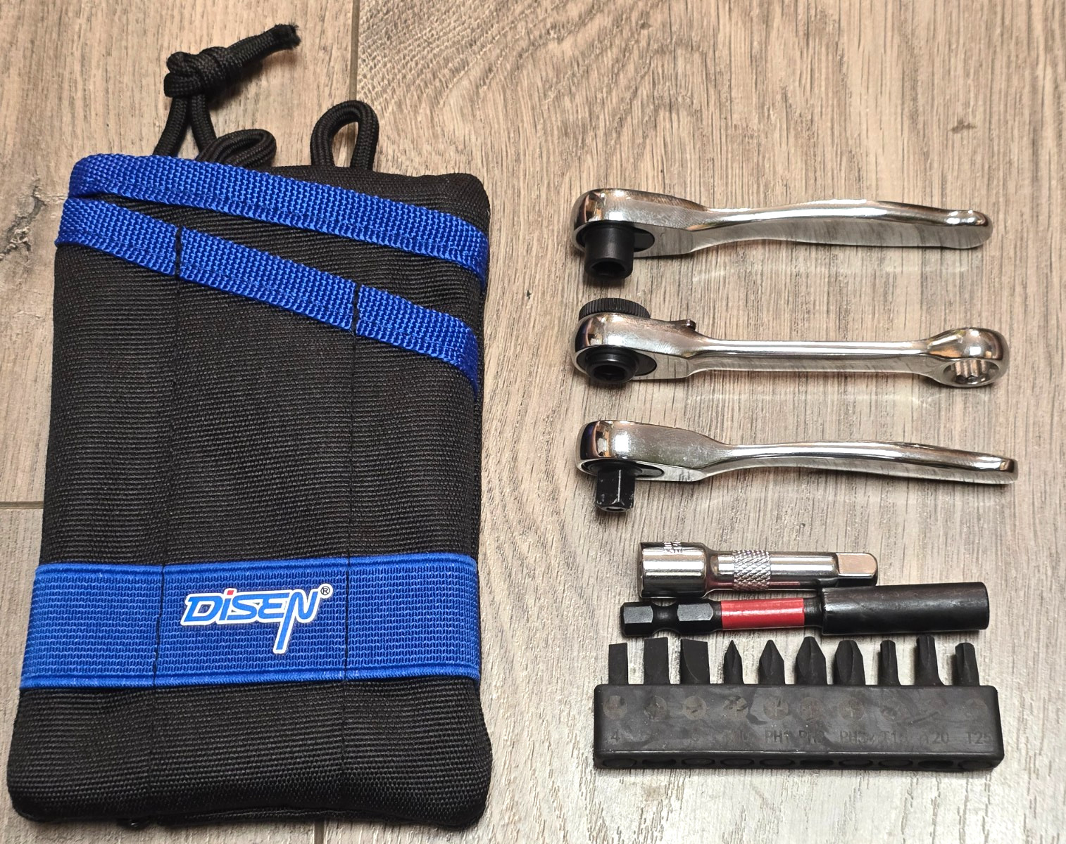 Disen Micro Ratchet Tool Set 1/4″ Hex Bit Ratchet + 1/4 Sq Ratchet w/Bits & Case