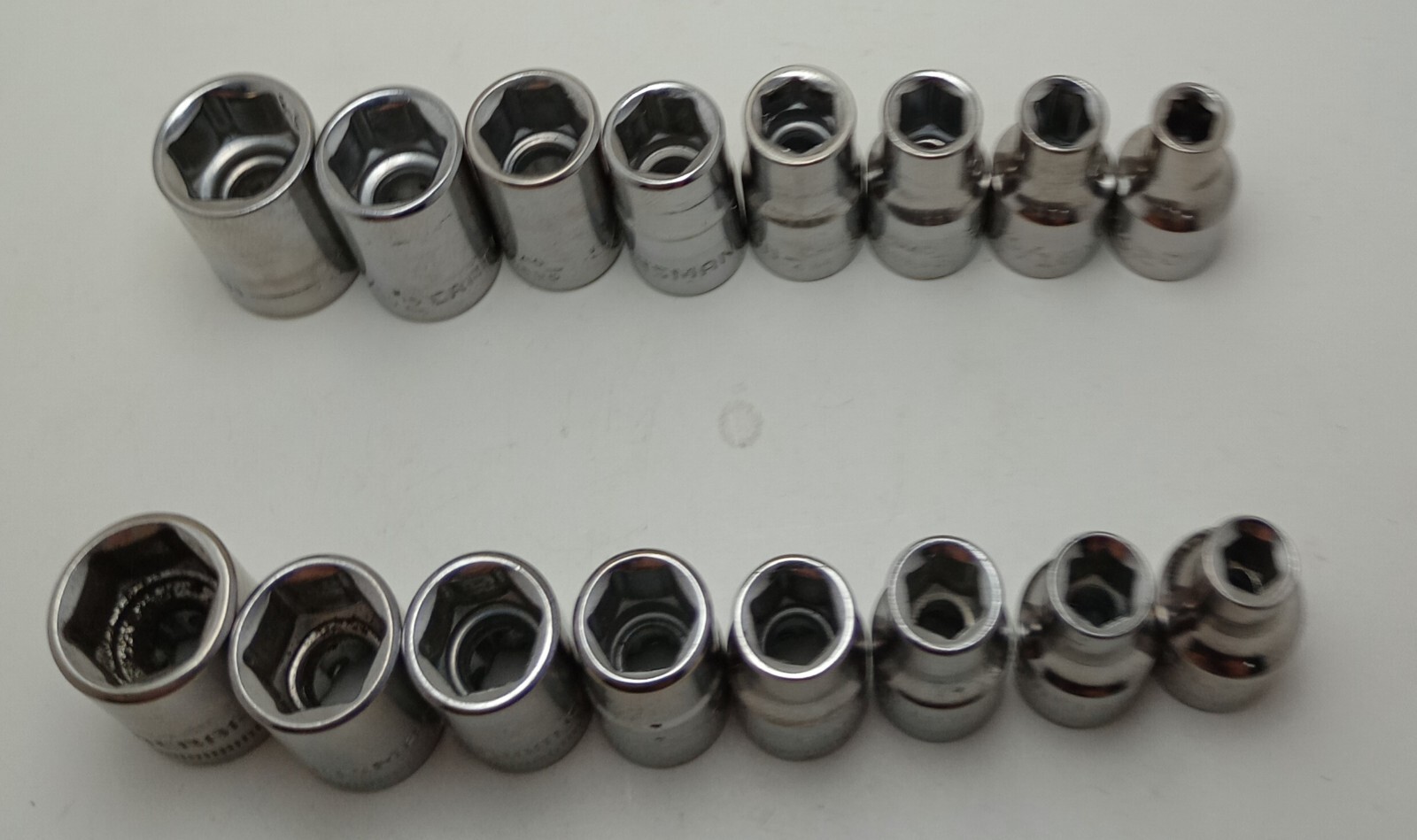 CRAFTSMAN 1/4 Drive Set 16 Shallow Metic & Standard 6-Point 4mm-10mm 5/32″-3/8″