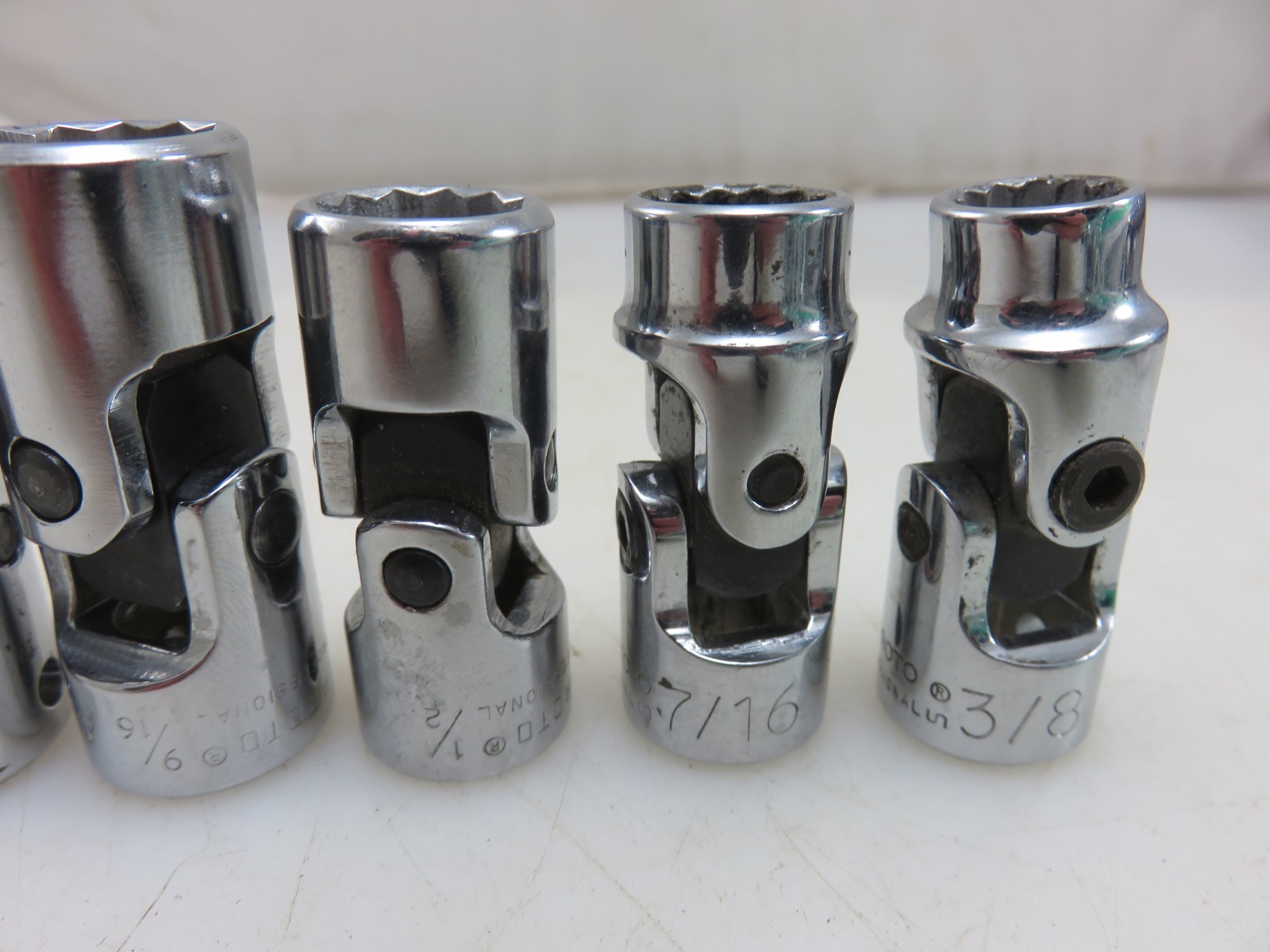 Proto Professional Swivel Universal Joint Socket Set 7pc 3/8″ Dr. 3/8″-3/4″ USA