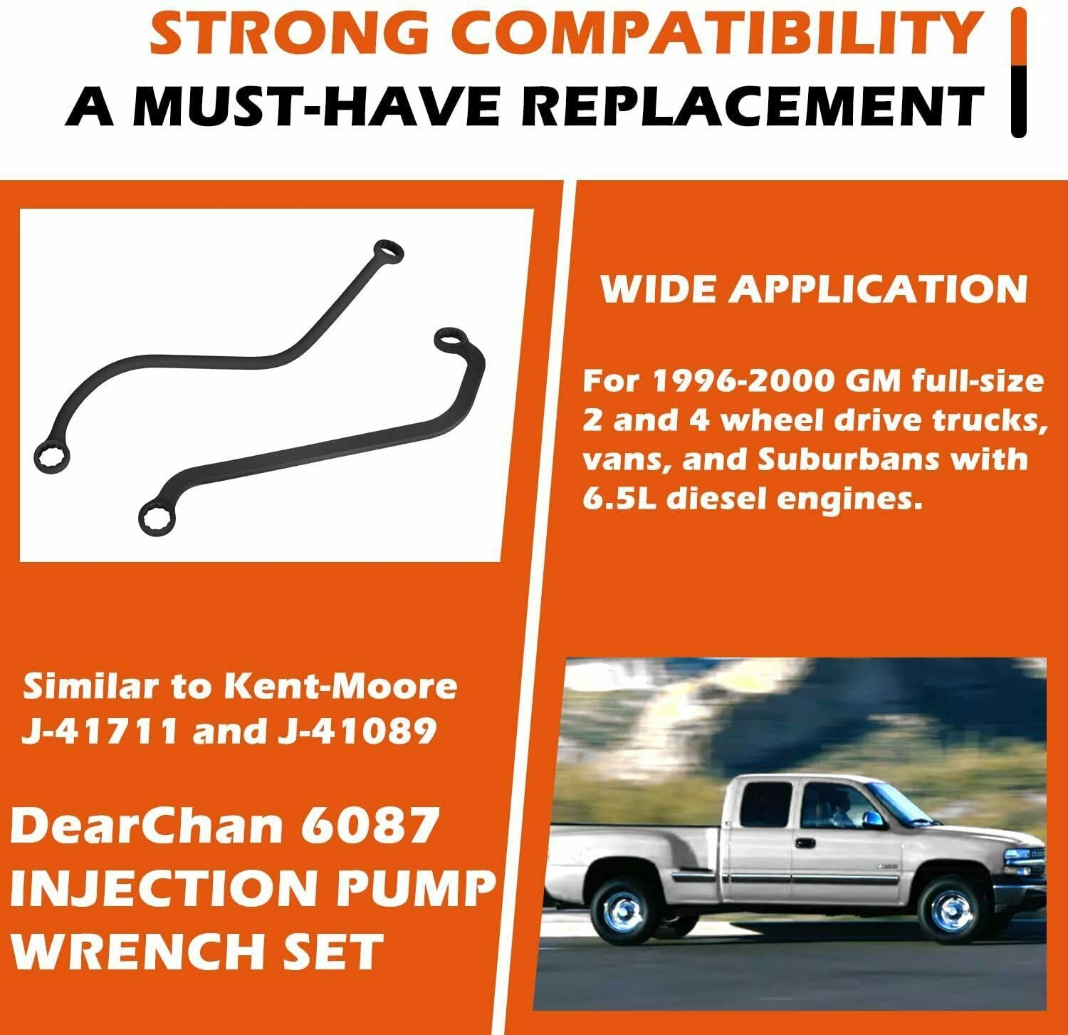 6087 Injection Pump Wrench For GM Full-Size 2WD 4WD Trucks Vans Suburbans 6.5L