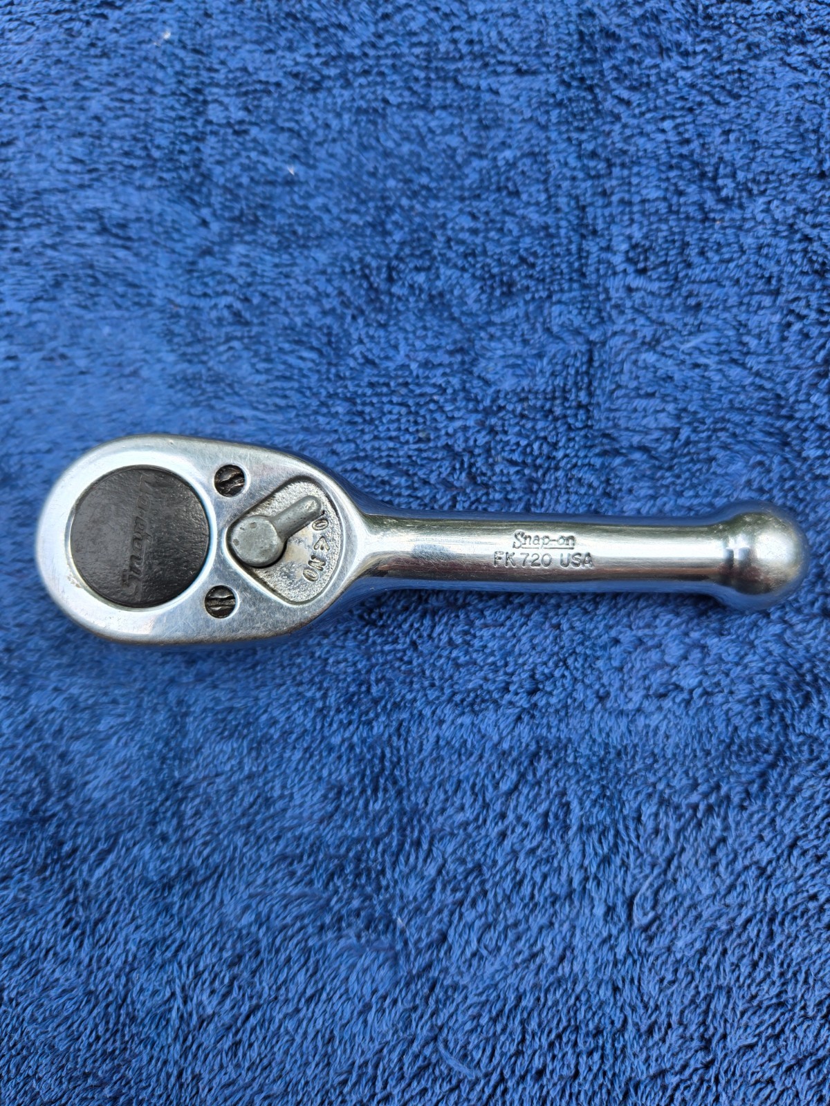 Snap-On FK720, 3/8″ Drive Stubby Handle Ratchet 4″ long USA vintage