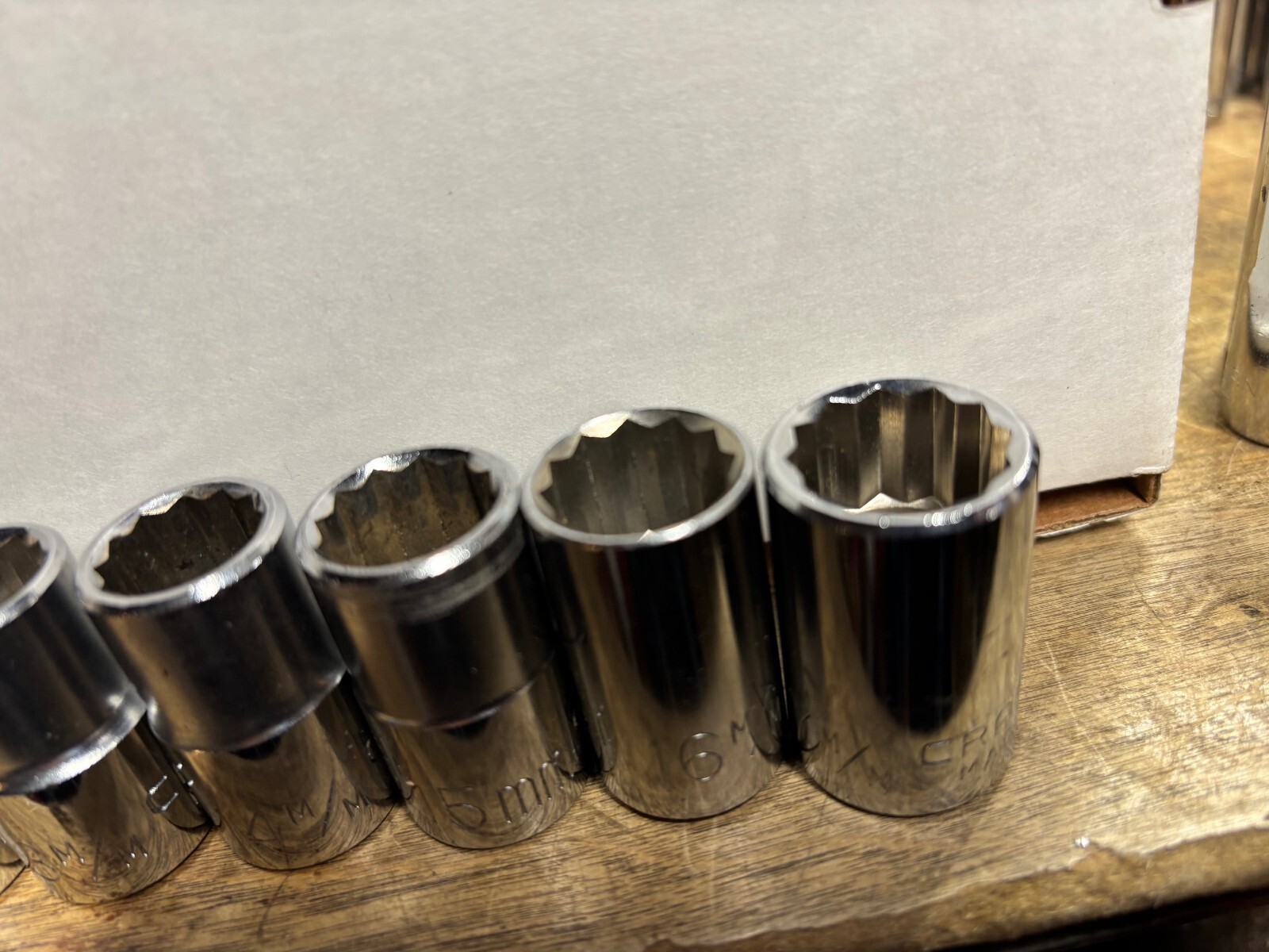 Vintage Craftsman 1/2″ Dri8pc Metric 12pt Socket Set USA 10-17mm Extremely Clean
