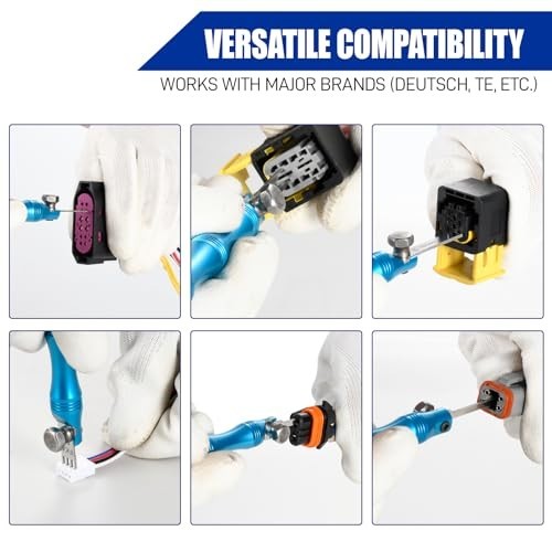 26PCS Terminal Removal Tool Kit – Interchangeable Tips for Deutsch, Molex, AMP,