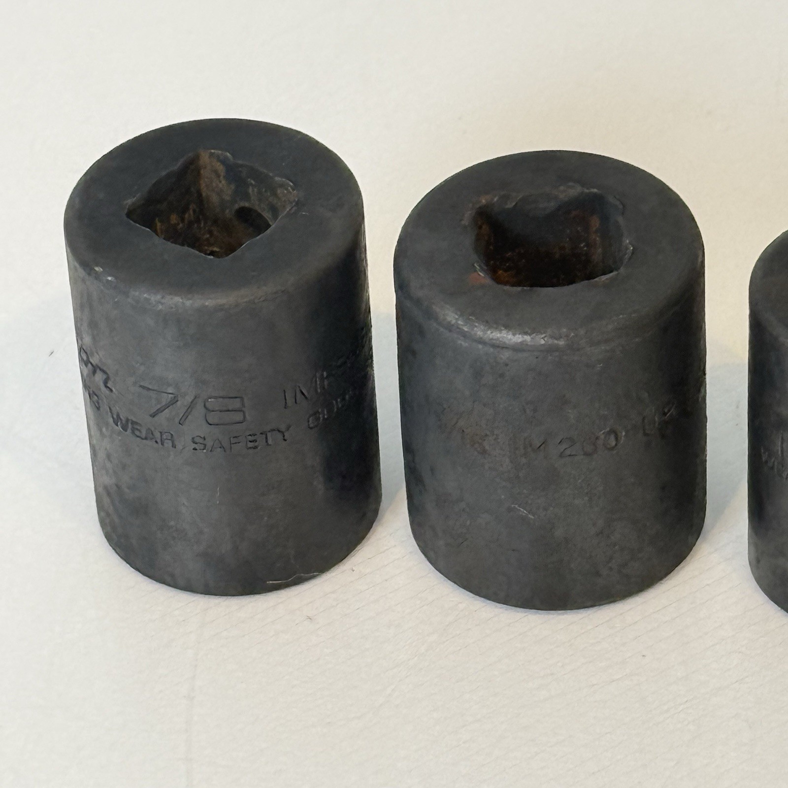 Snap On 1/2″ Drive 7/8″ 13/16″ 11/16″ 7/16” 3/8” Shallow Impact Sockets Lot of 5