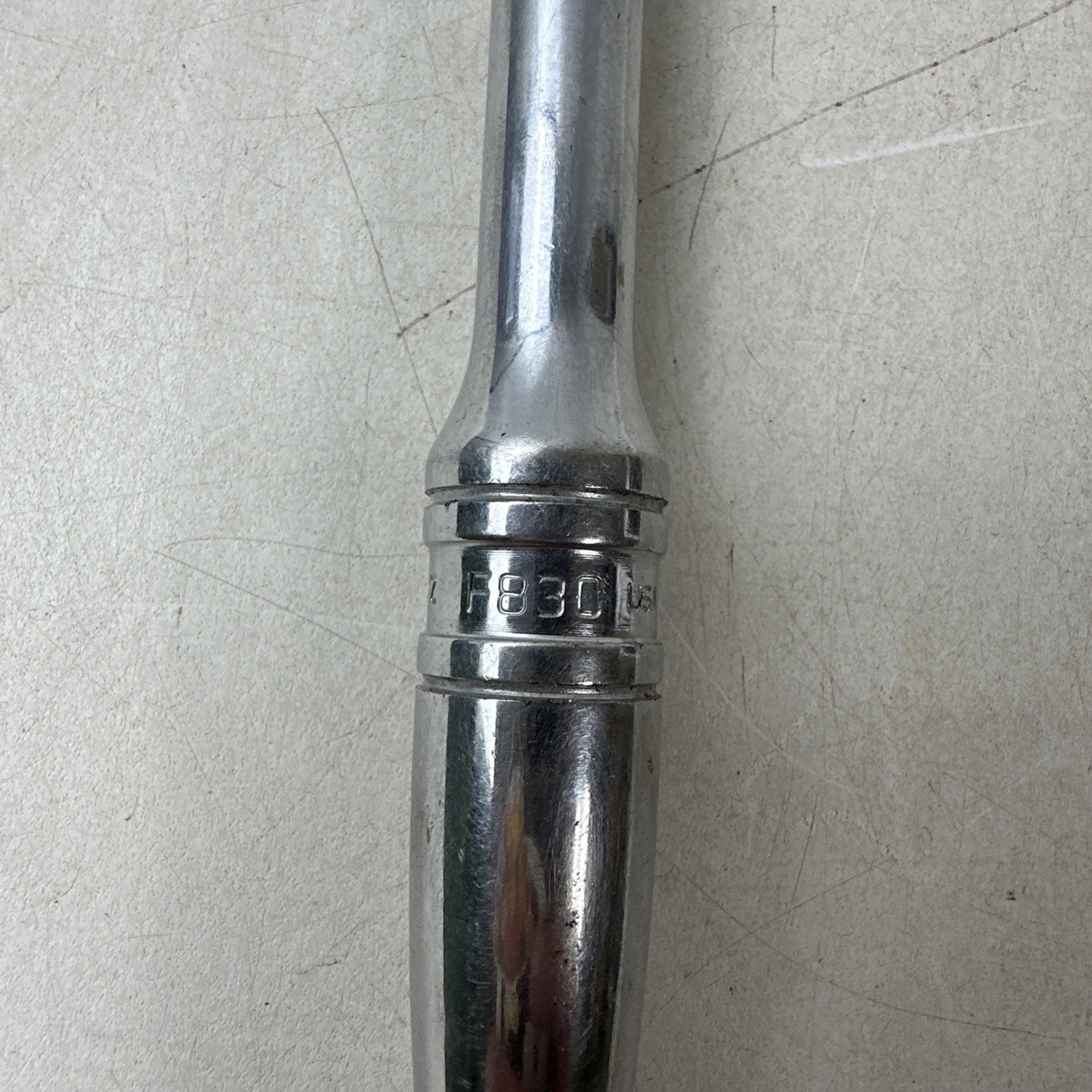 Snap On F830 Standard Handle 3/8” Ratchet About 7 1/2” Long Works Has Engravings