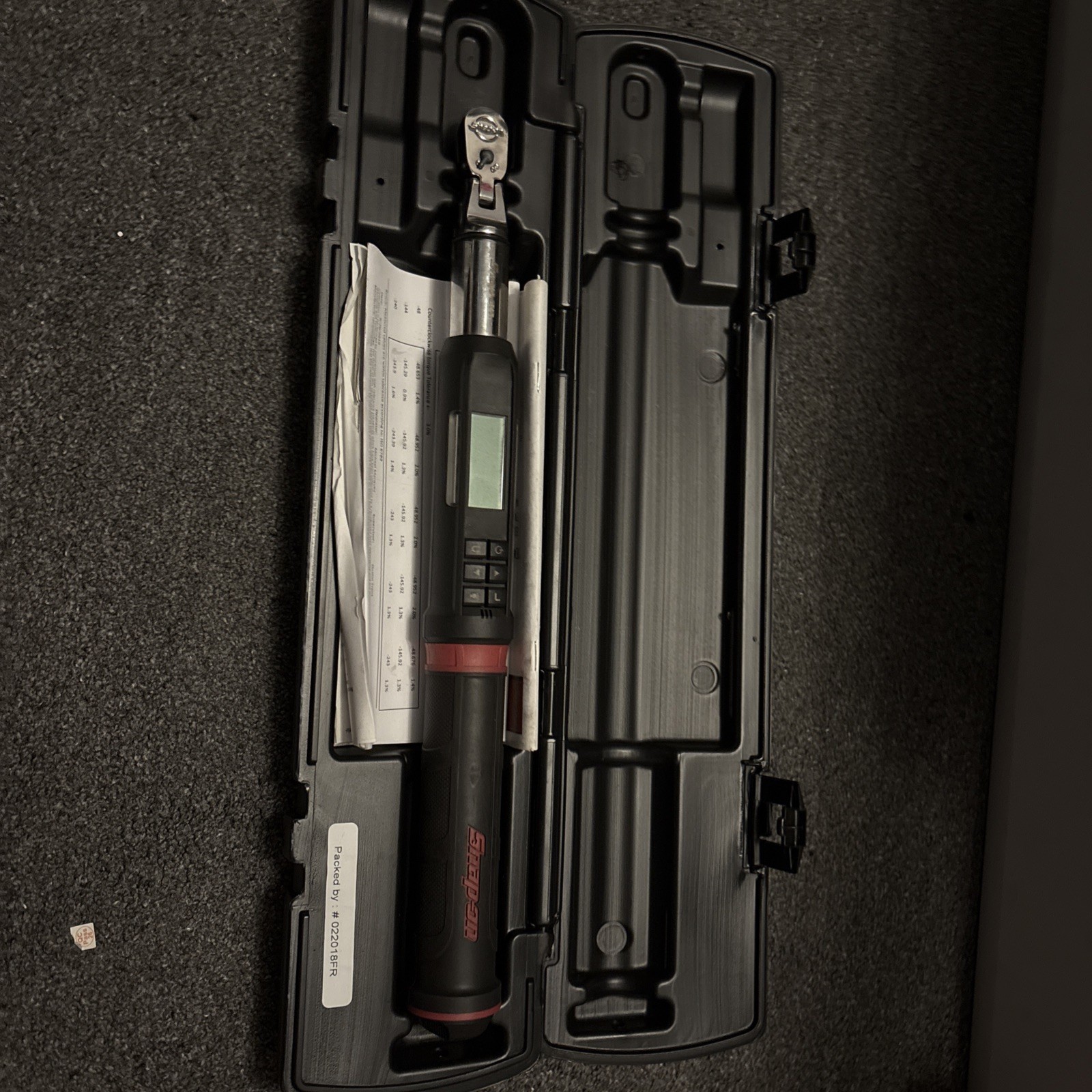Snap-on tool 1/4″ Drive Techwrench Digital Torque Wrench 2021 24-240 in.lb. Case