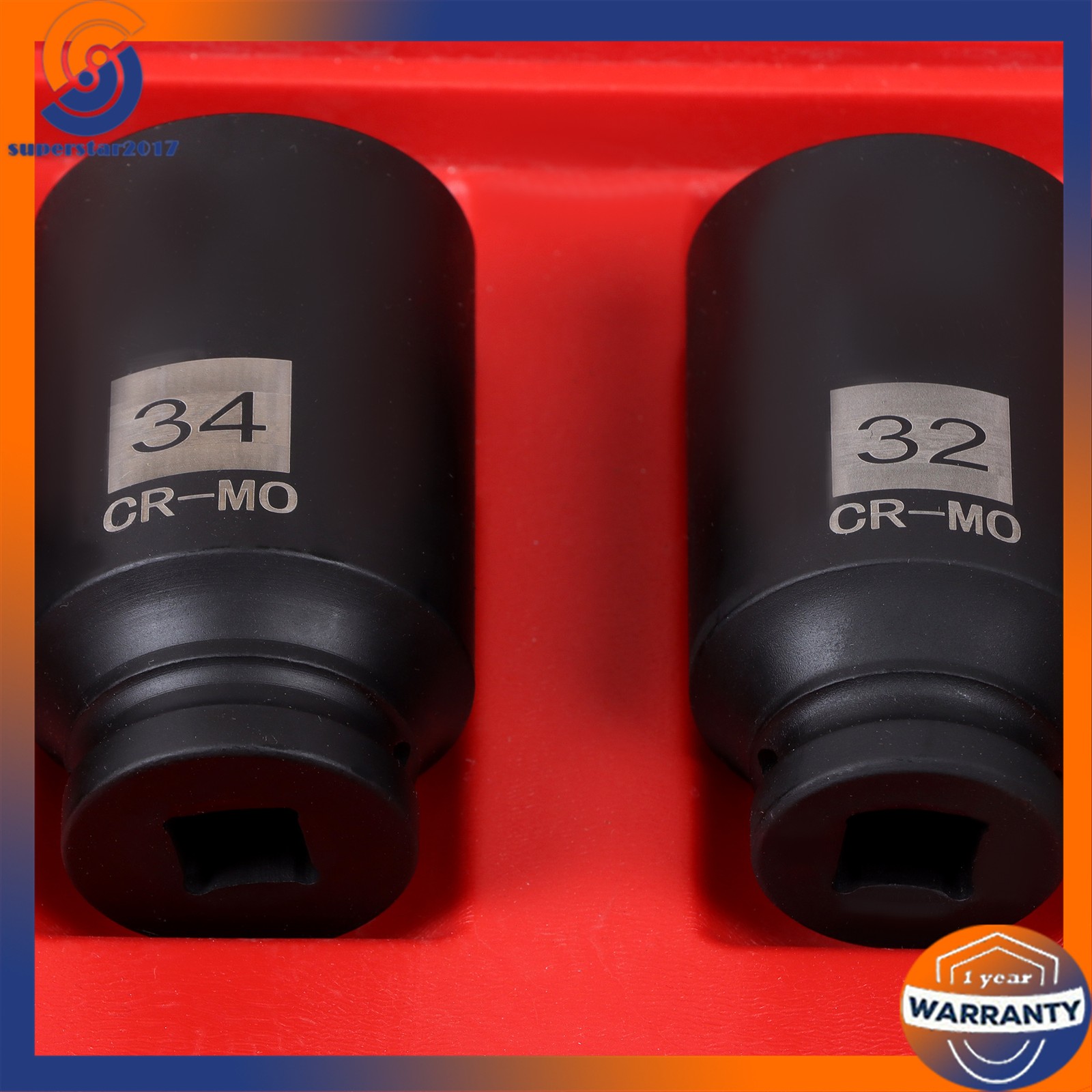 4Pcs 12 Point 30mm 32mm 34mm 36mm 1/2″ Drive Spindle Axle Nut Socket Set