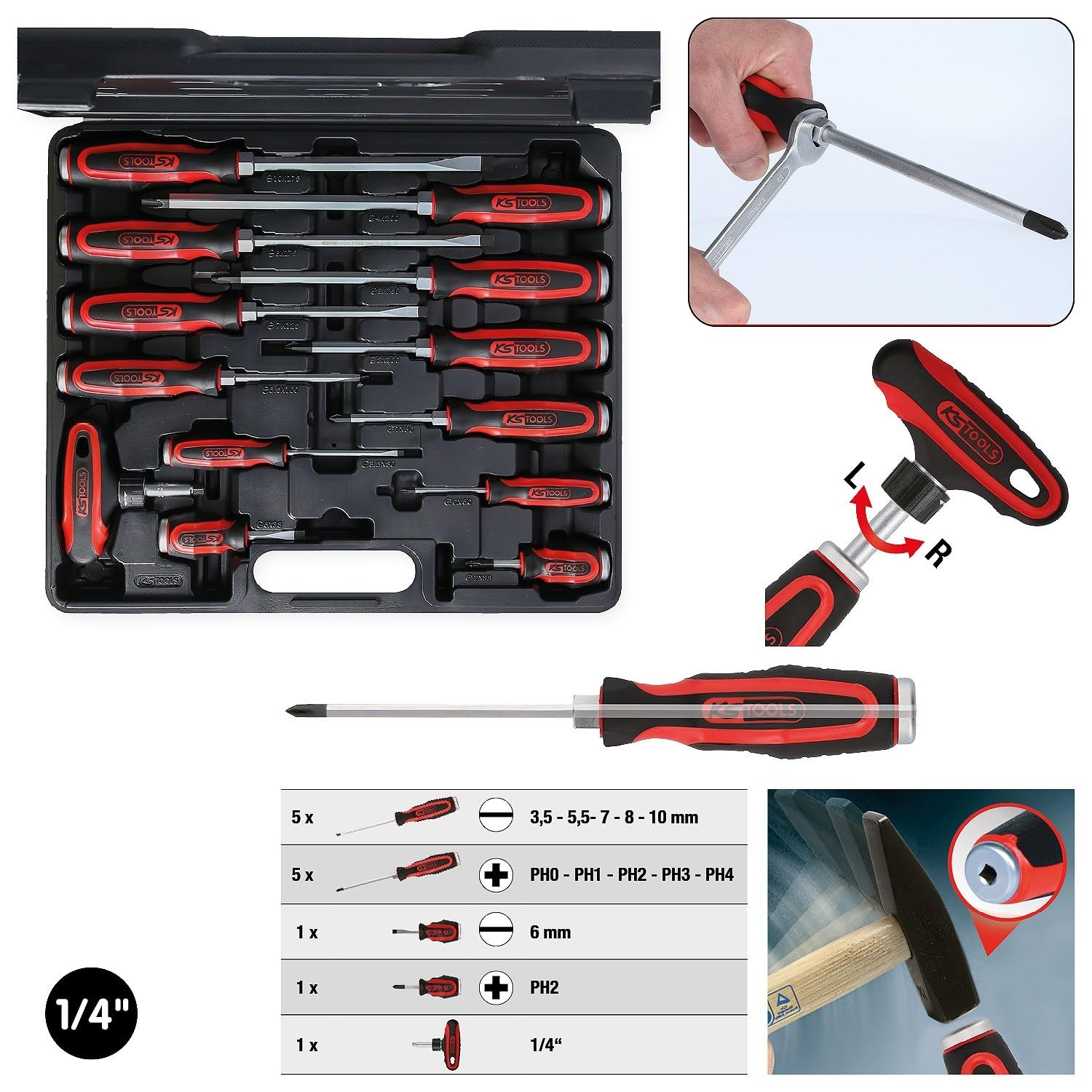 151.1150 Ergotorquemax Impact Cap Screwdriver Set, 13pc