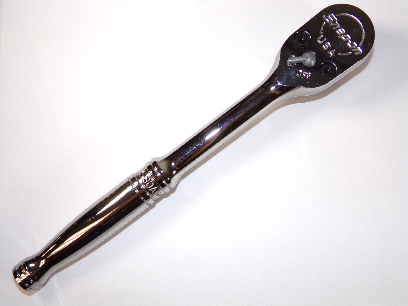 Snap-on Tools USA NEW STYLE 1/2″ Drive Fine 80 Tooth Chrome Handle Ratchet S80A