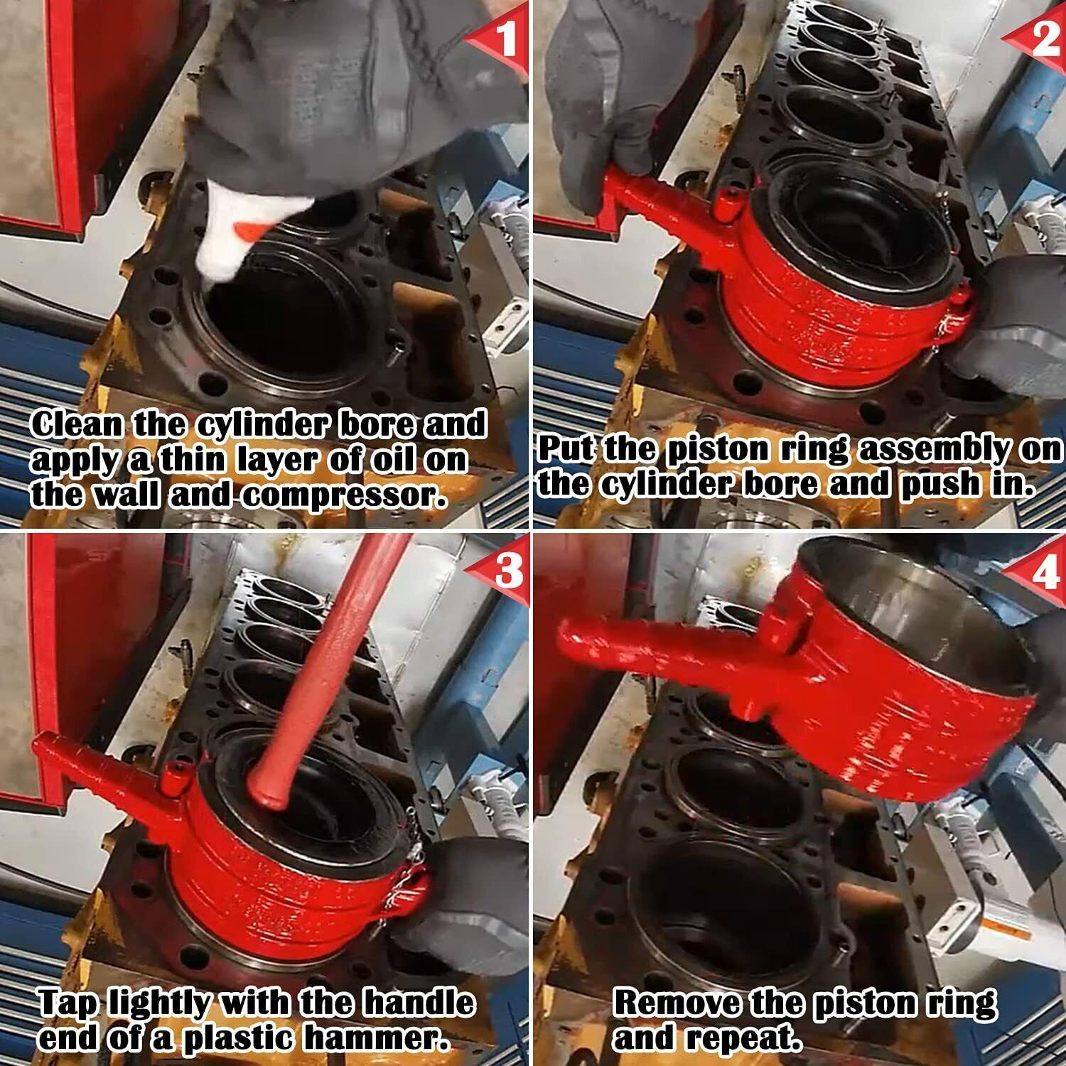7040 Piston Ring Compressor Tool For CAT Cummins Diesel ISX 3400 C-15 5.40»