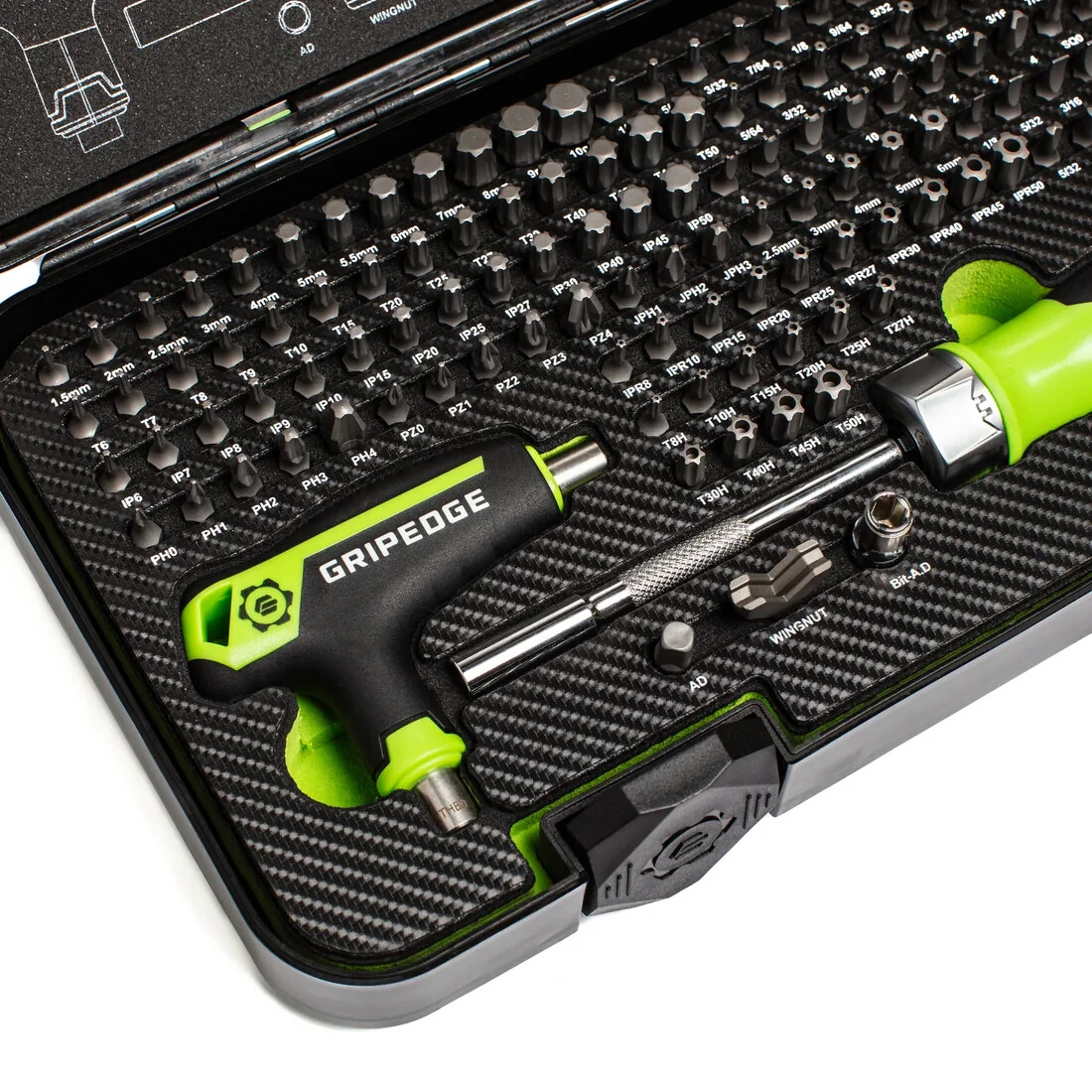 GripEdge Tools MBS132 132 Piece Multi-Bit Set R.P.T. for High Torque Performance