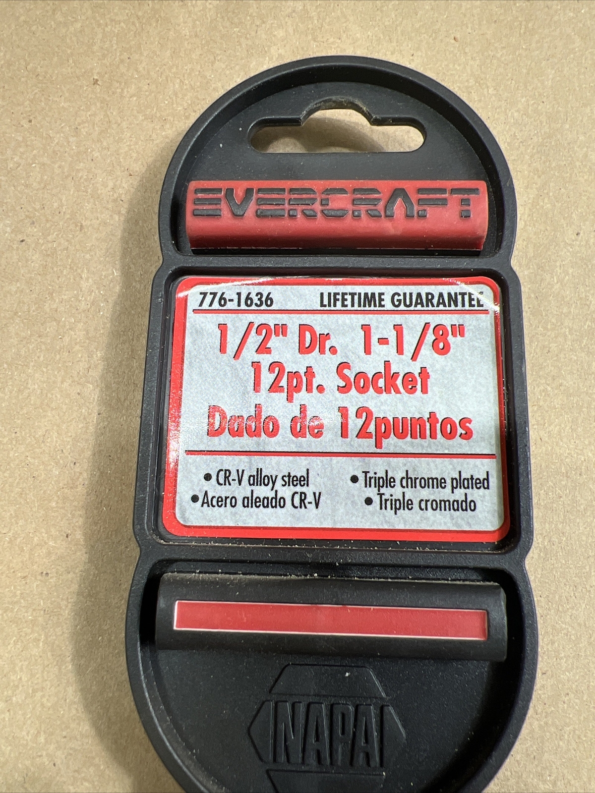 Evercraft NAPA 1-1/8” 12 Point Socket 1/2” Drive Lifetime Guarantee