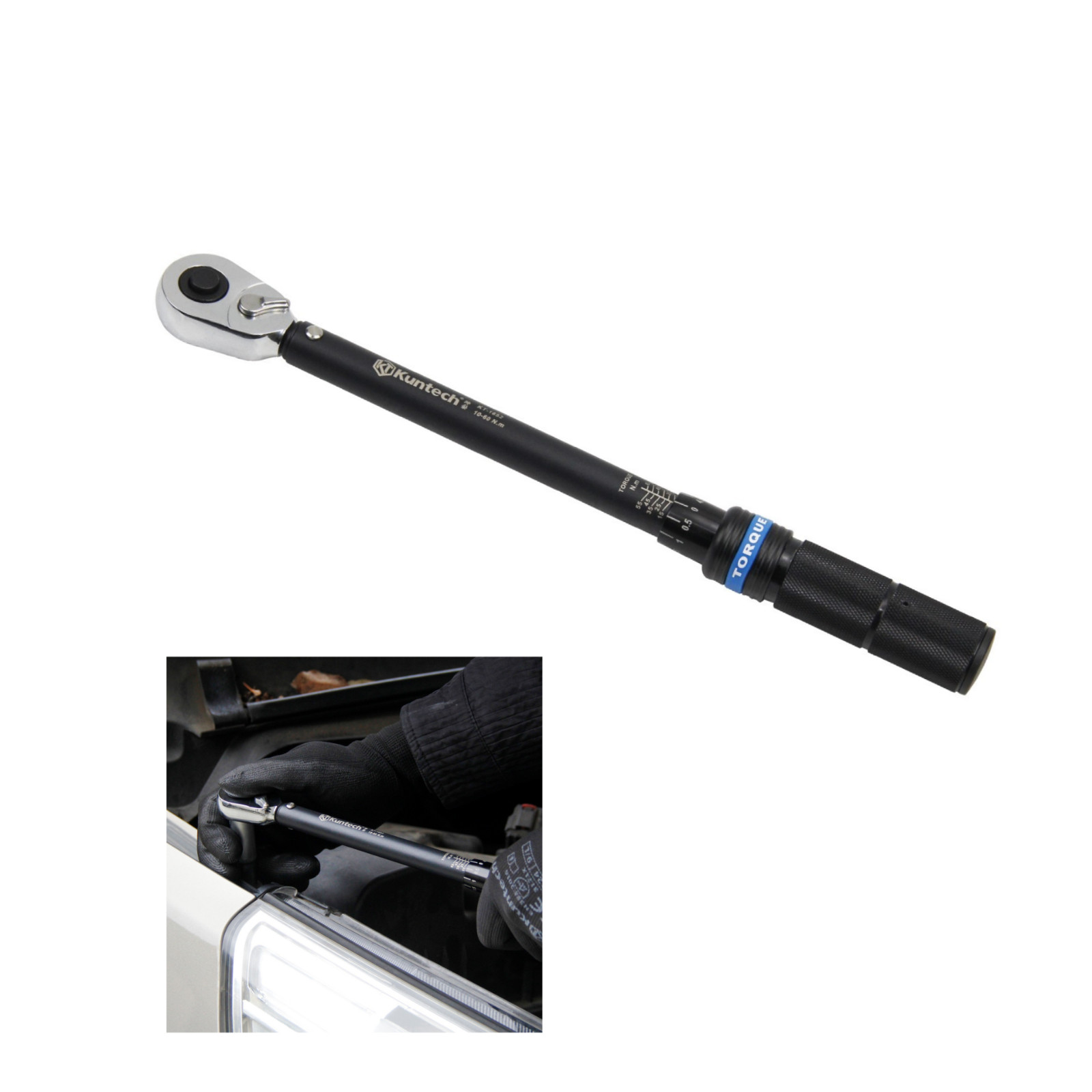3/8-Inch Drive Click Torque Wrench 10-60Nm 7.4-44.3 FT.LB Automotive Tools