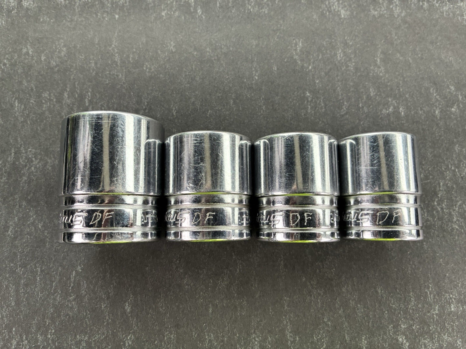 Snap On 1/2 Drive Sockets (Initials Scratched Into Sockets) 7/8 15/16 1 1-1/8
