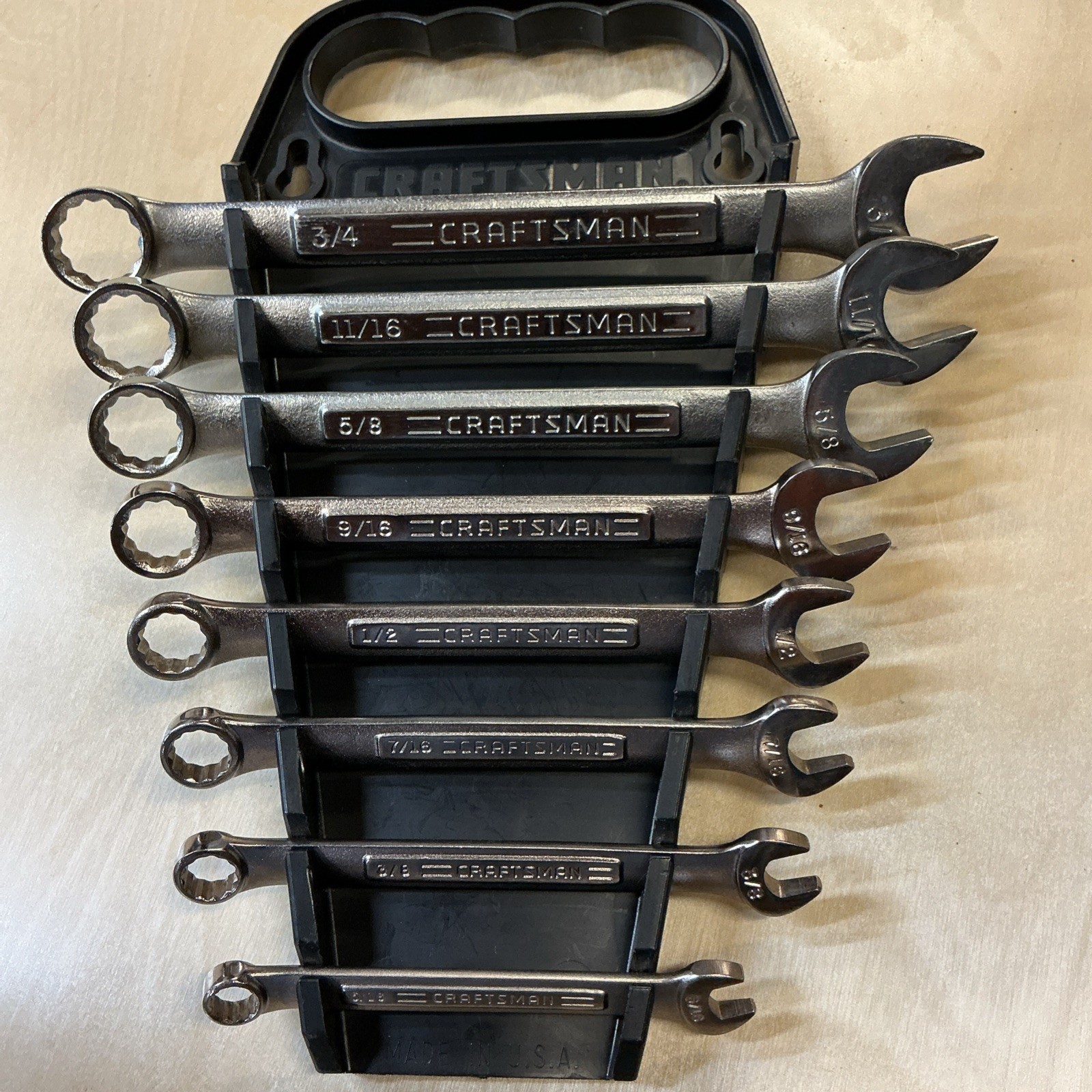 Craftsman USA 9 Pc 5/16”~3/4”Combination12 Pt Wrench Set VA SERIES FREE SHIPPING