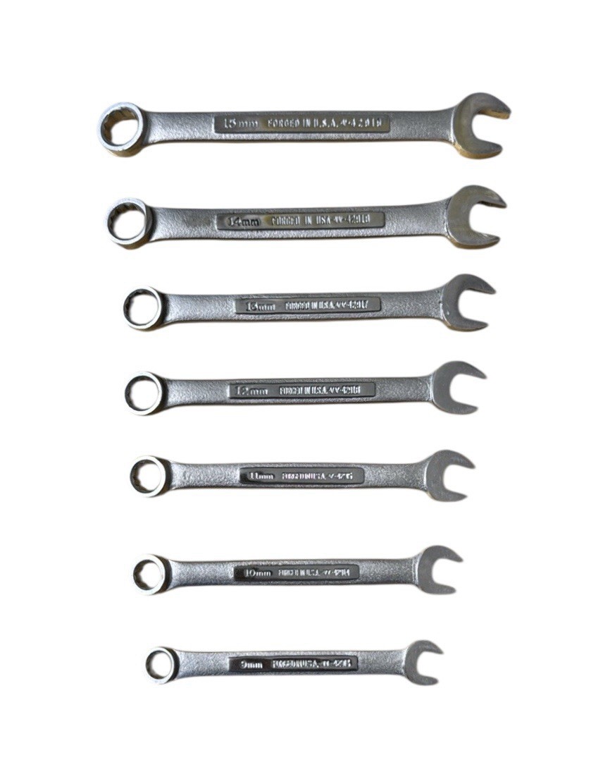 Vintage Craftsman 12-Pt Metric Combination Wrenches Set 9mm-15mm Forged in USA