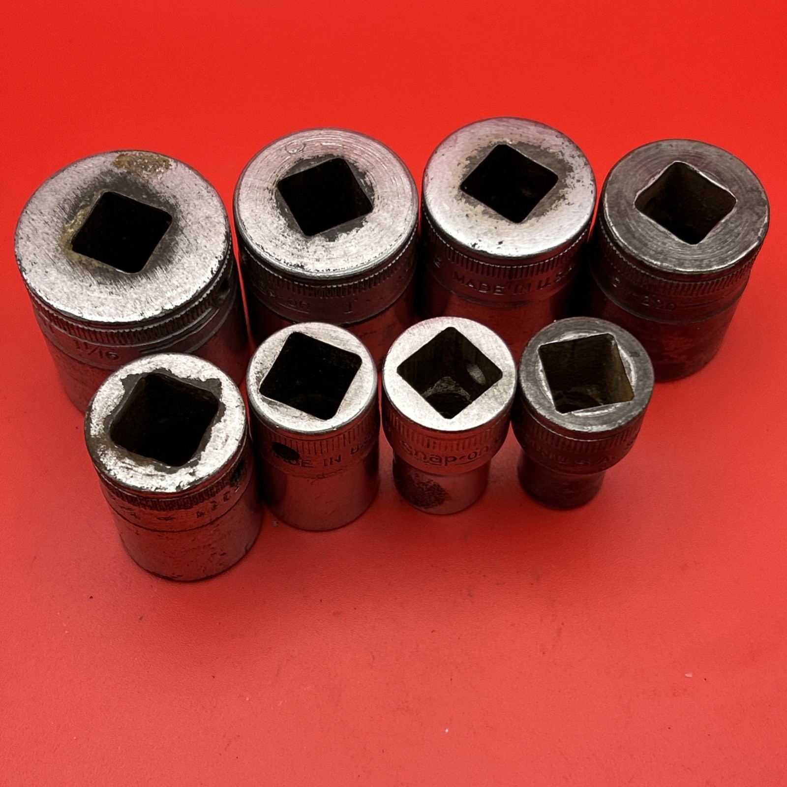 Snap On Tools Socket LOT 0f 8 1/2″ Drive 12 Point Used Set As Pictured USA