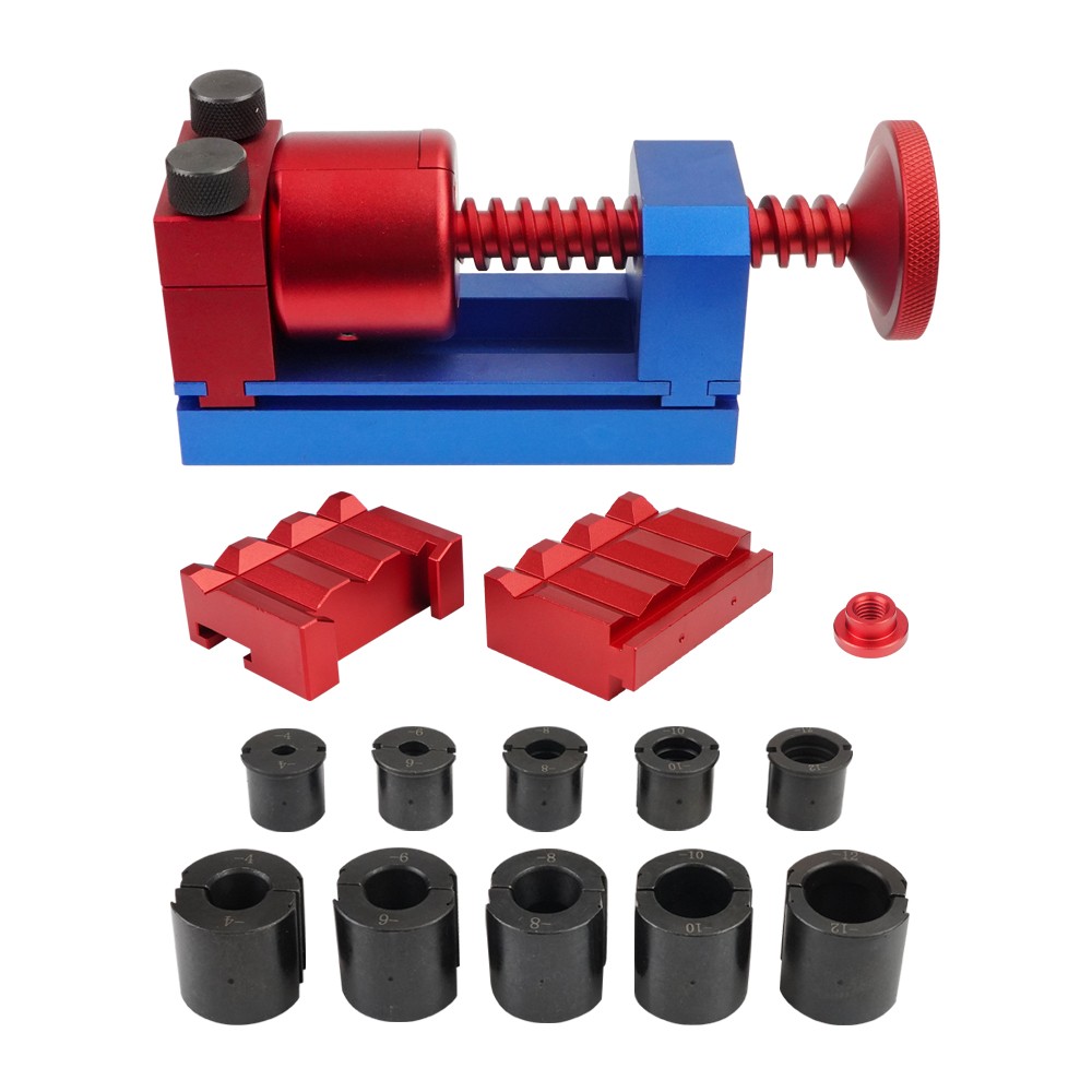 AN4-AN12 Fuel Line Fittings Installation Tool Fuel Hose Repair Tool Kit Red&Blue