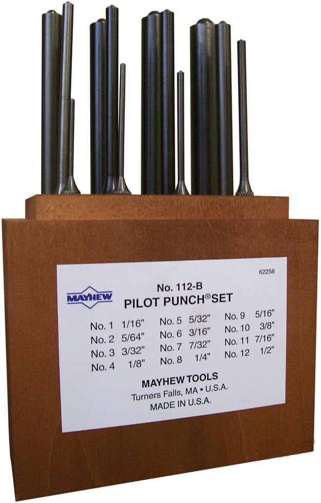 12-Piece Black Oxide Pilot Punch Set