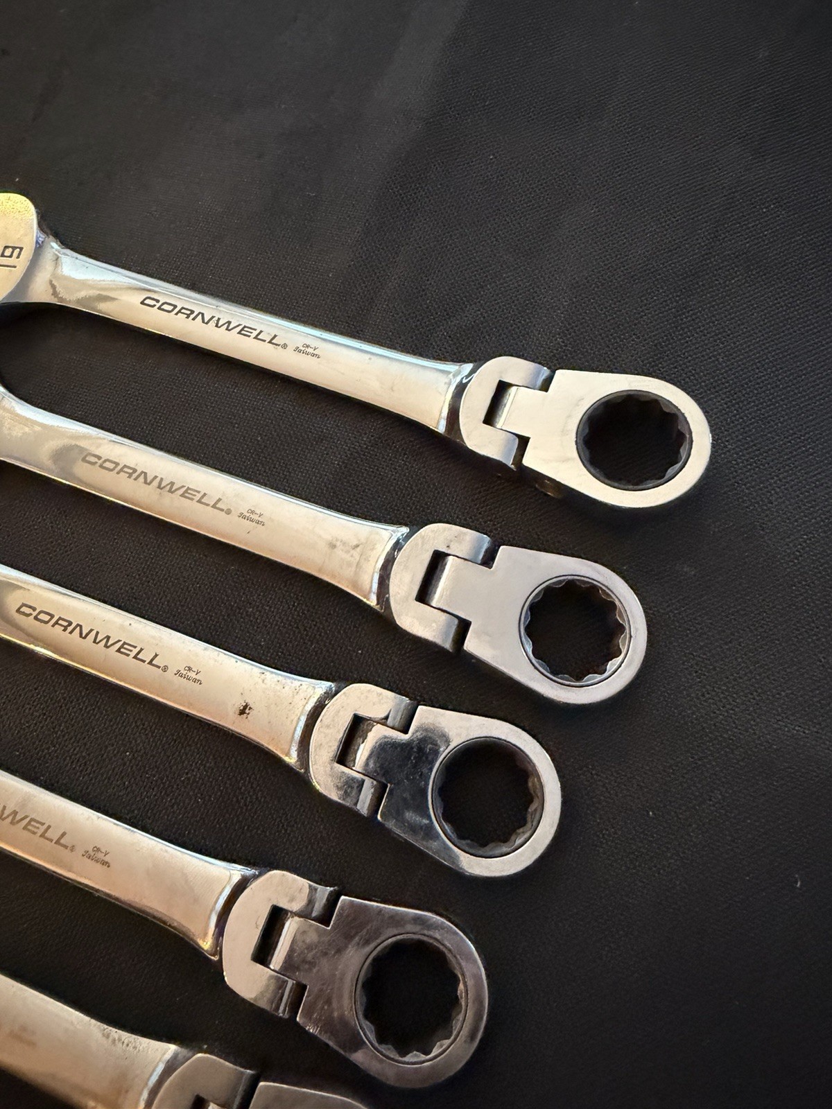 Cornwell Tools Metric Flex Ratcheting Combination 9 Piece Wrench Set CRW12MSFA