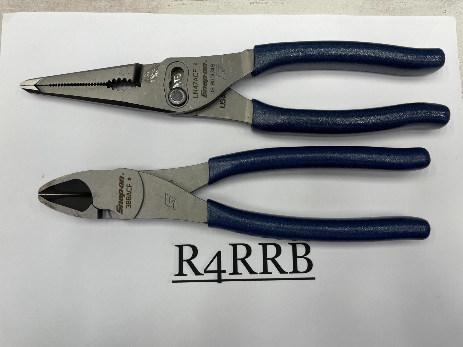 Snap-on Tools NEW 2pc POWER BLUE Soft Grip Plier & Cutter Lot Set 388ACF LN47ACF