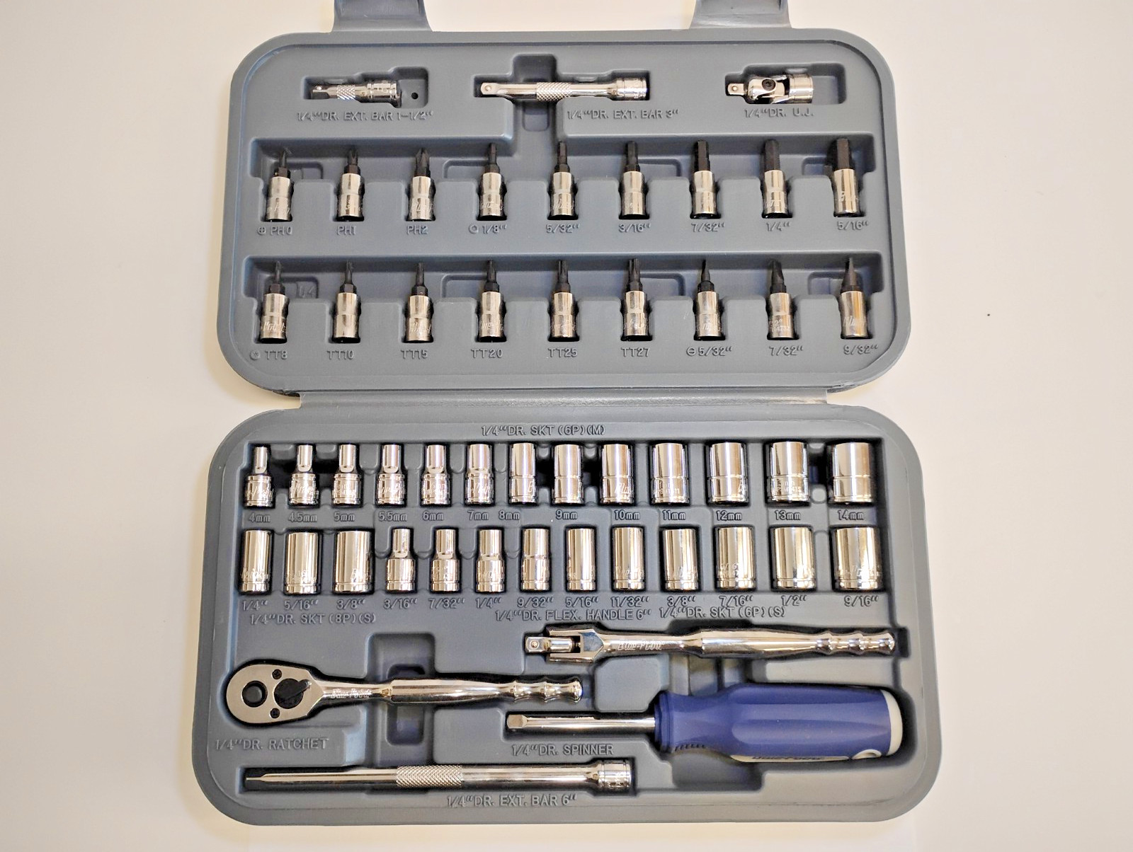 Blue Point Tools NEW BLPGSS1451A 1/4″ Drive 51Pc General Service SET SAE/METRIC