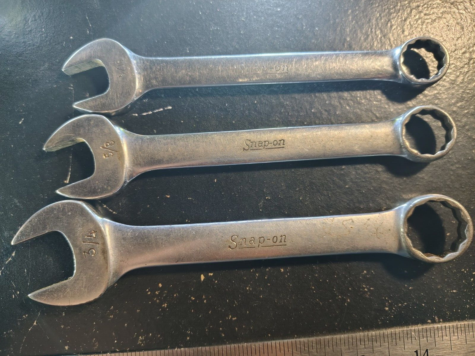3-Snap On 12 Point Short Combination Wrench OEX-180 9/16 OEX-200 5/8 OEX-240 3/4