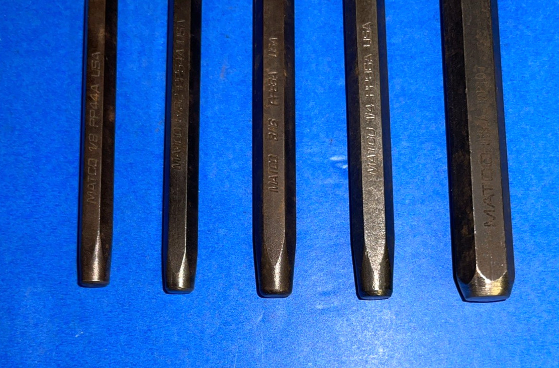 MATCO TOOLS 5 PIECE PUNCHES 1/8 – 5/16 SHIPPING INCLUDED IN THE US