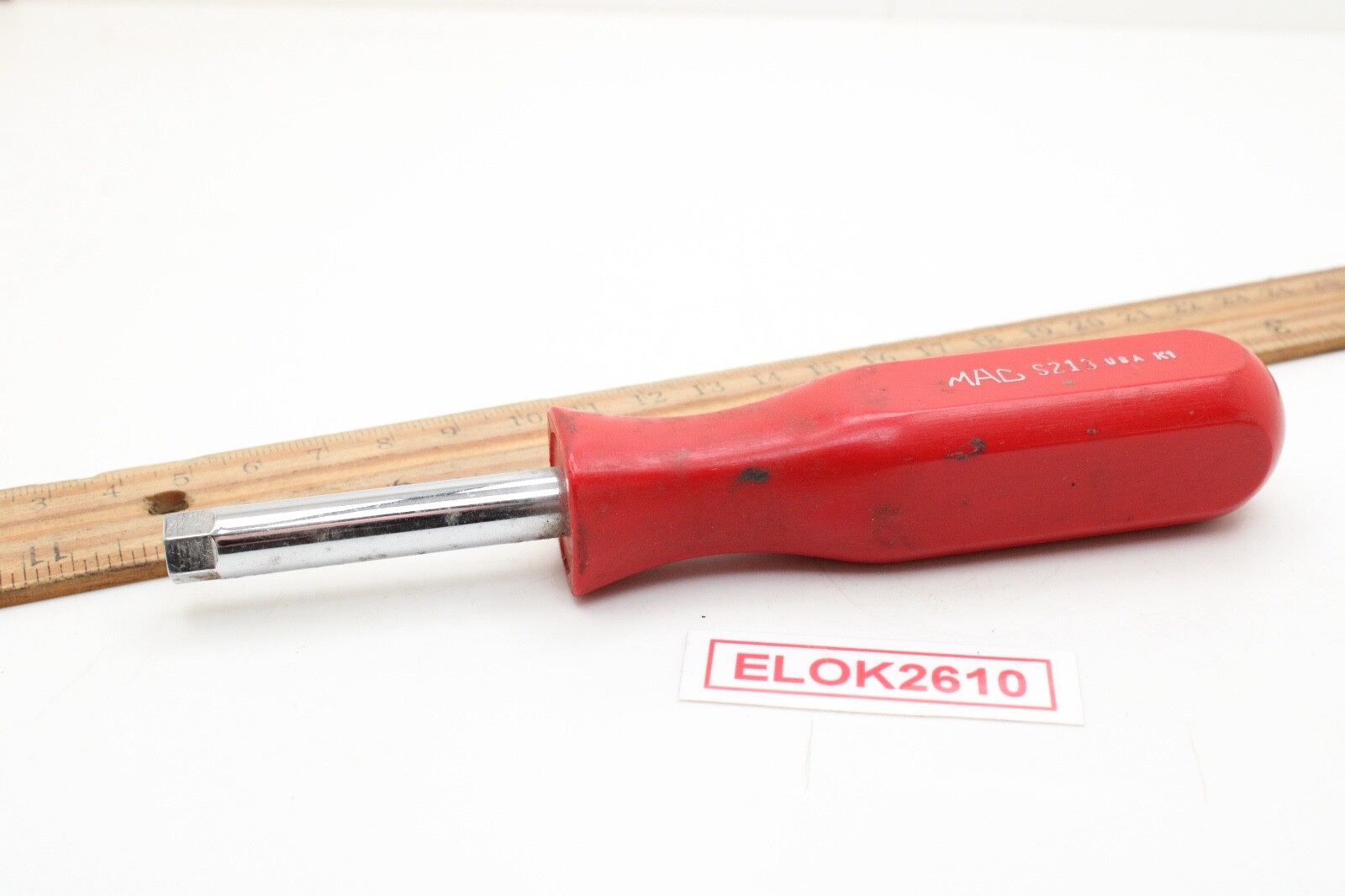 Mac Tools S213 5/16″ Inverted 6 Point Nut Driver Door Trim Red Handle USA