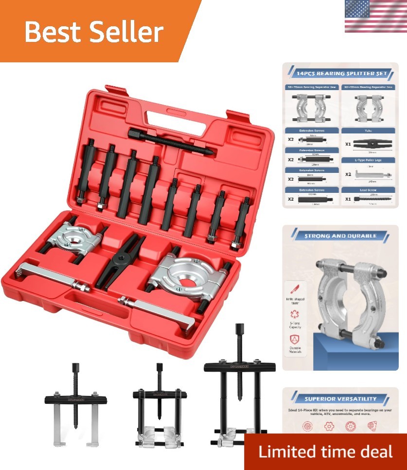 Professional 14-Pc Bearing Separator Set with Drop-Forged Steel Construction