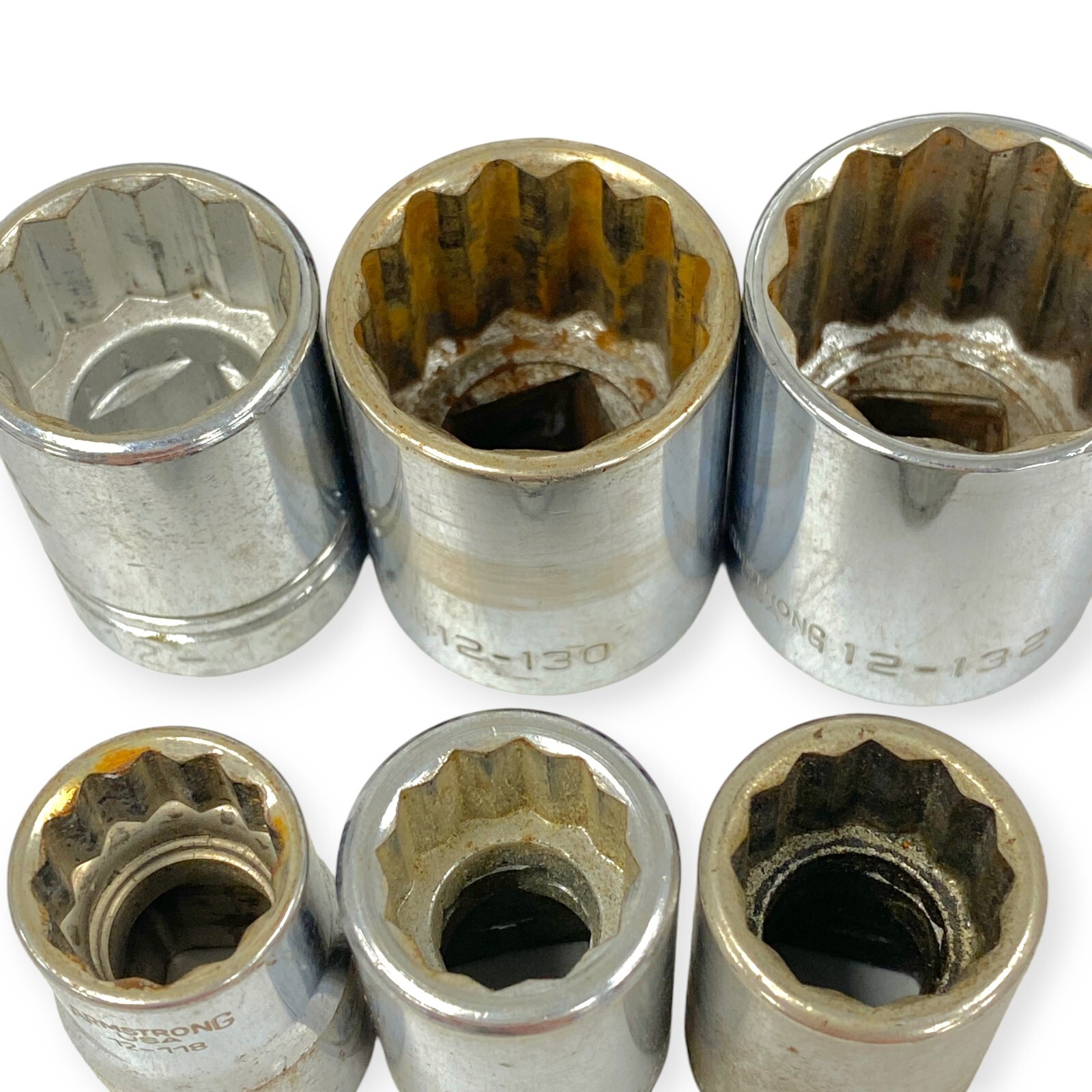 Armstrong 1/2 Drive 12 Point Socket Set 3/8 to 1-1/4 in, 9 Pcs, Made in USA