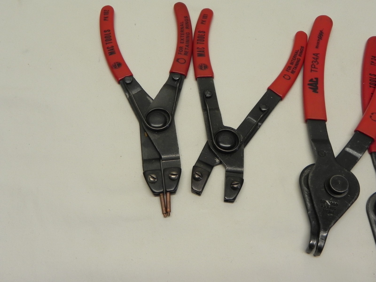 Mac 4 Piece Snap Ring Pliers Set Red