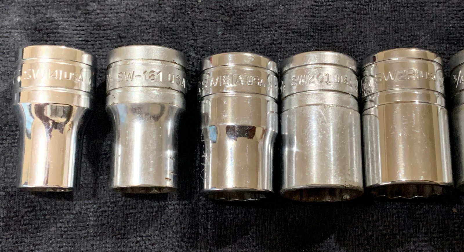 Snap On 1/2″ Dr 9pc Socket Set SAE 7/16″ to 15/16″ 12 Point Shallow SW141-SW301