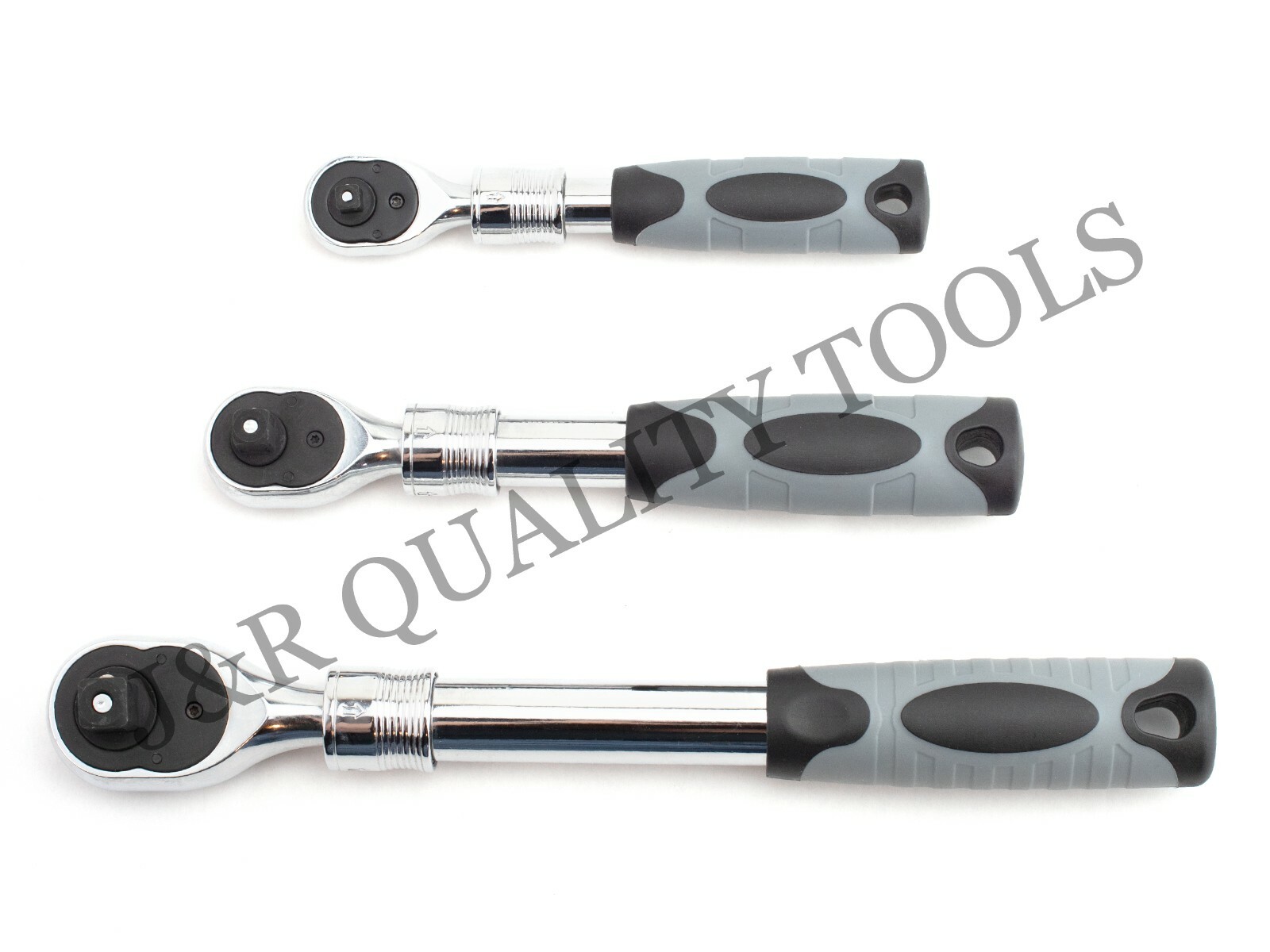 1/4″ 3/8″ & 1/2″ drive Long Handle Ratchet Socket Wrench 3pc Tool Set Extendable
