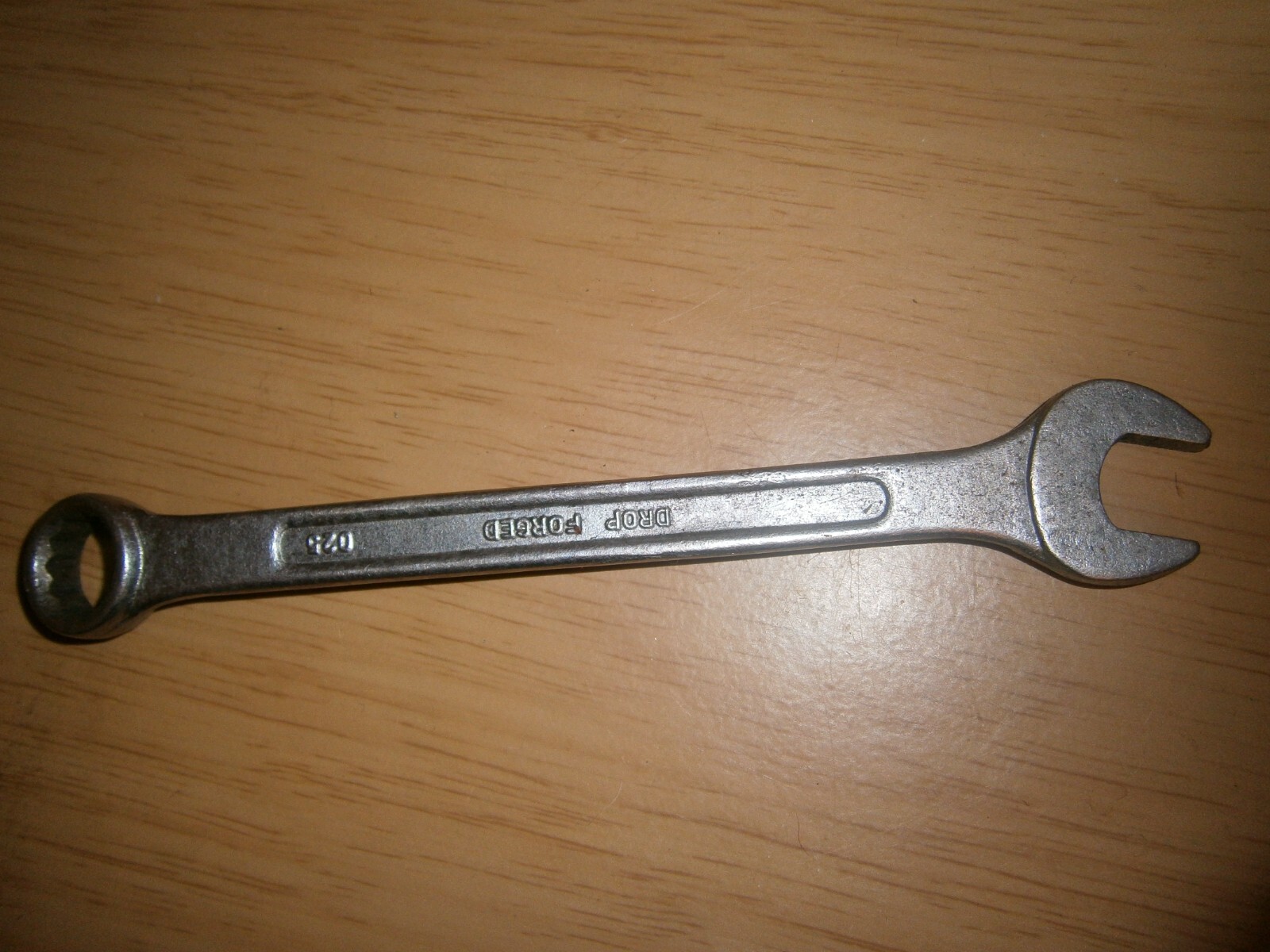 Vintage silver tone spanner. 13mm both ends (E6a)