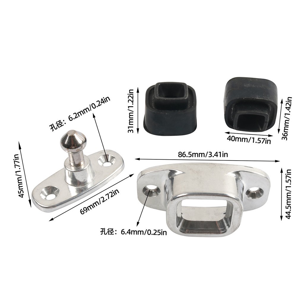 RV Door Holder Aluminum Alloy Rubber Base Silent Operation 4 Metal Screws