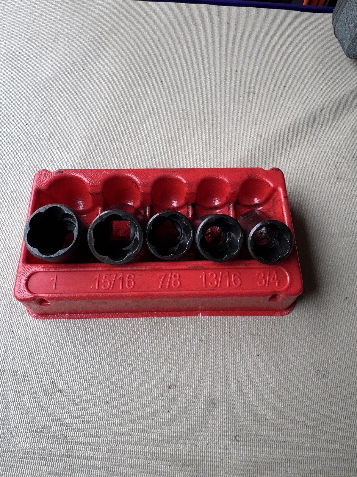 For Blue-point 305ttwya 3/4-1” Shallow Twist Impact Socket Set USED