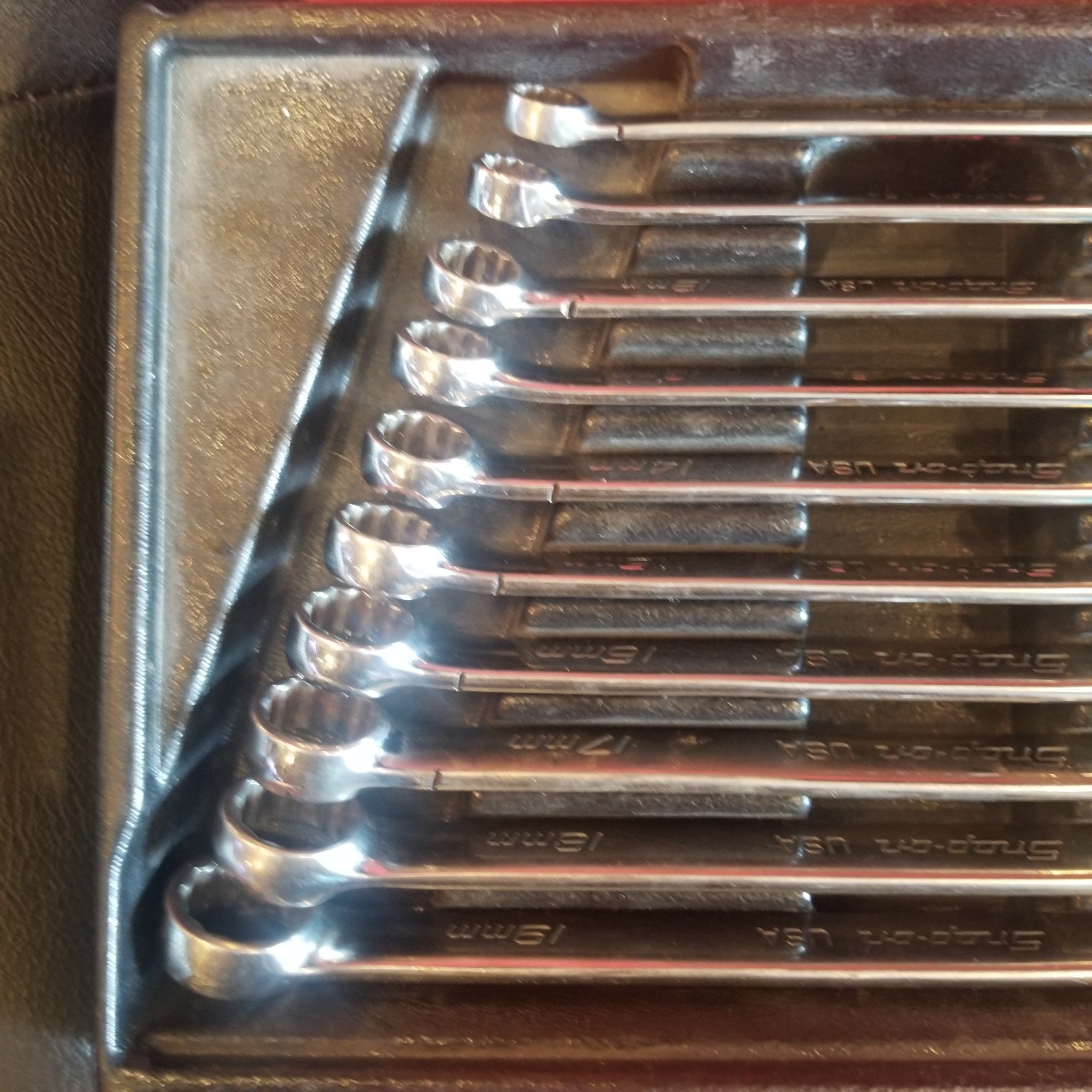 Snap On Tools USA OEXM710B 10pc Metric 10mm to 19mm Combination Wrench Set, 12PT