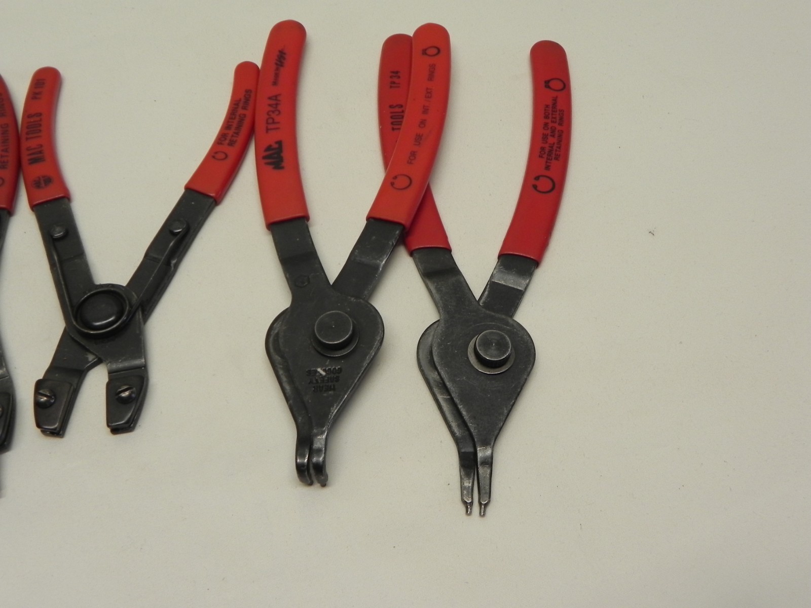 Mac 4 Piece Snap Ring Pliers Set Red