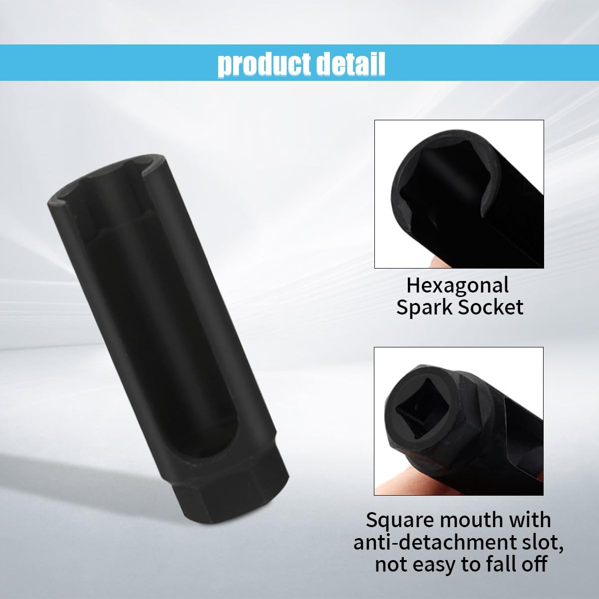 Car Oxygen Sensor Socket with Side Wire Cutout, 3/8 Inch Drive ×7/8 Inch 22mm…